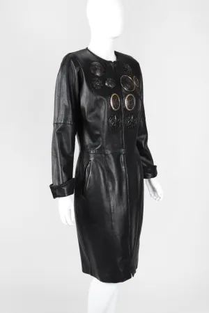 Leather Griffin Medallion Dress