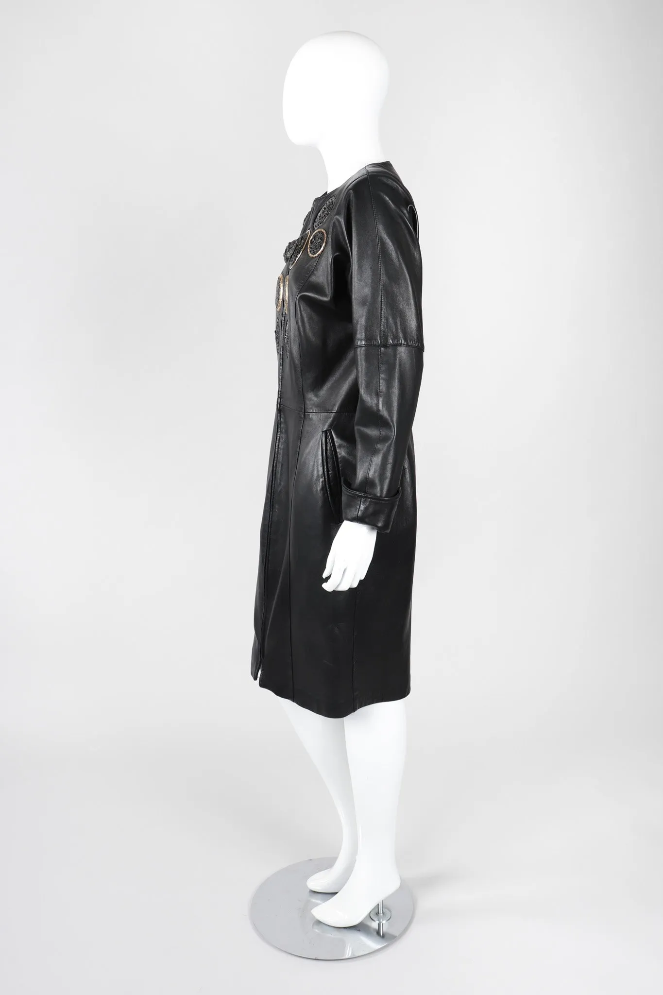 Leather Griffin Medallion Dress