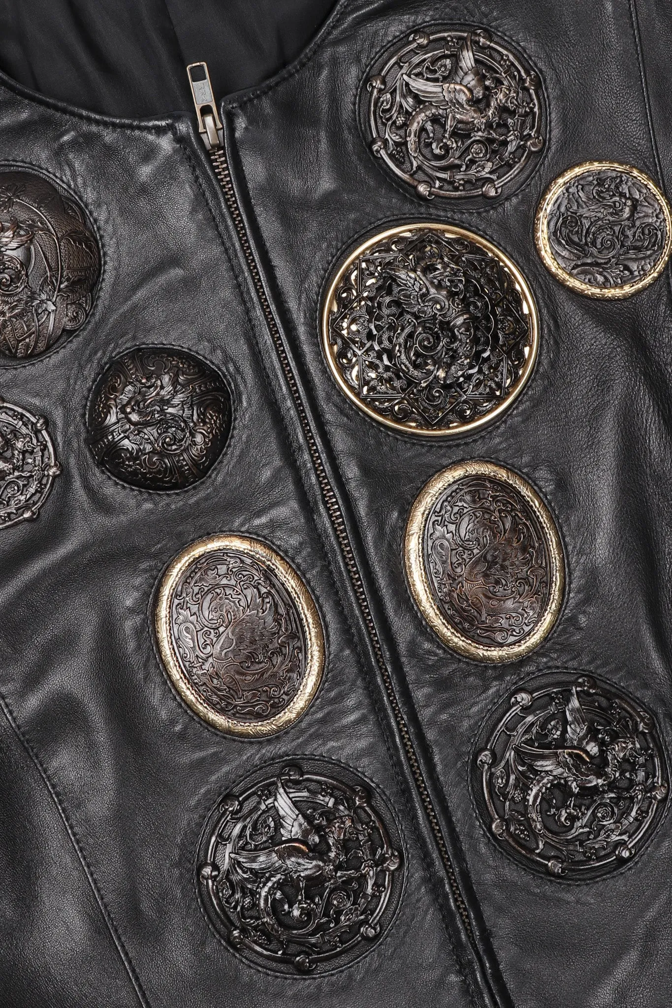 Leather Griffin Medallion Dress