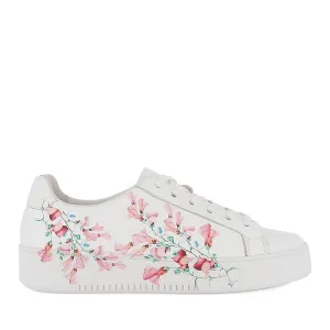 LEEZE - WHITE PINK FLORIST LEATHER