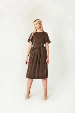 Liesl Bow Silk Velvet Dress