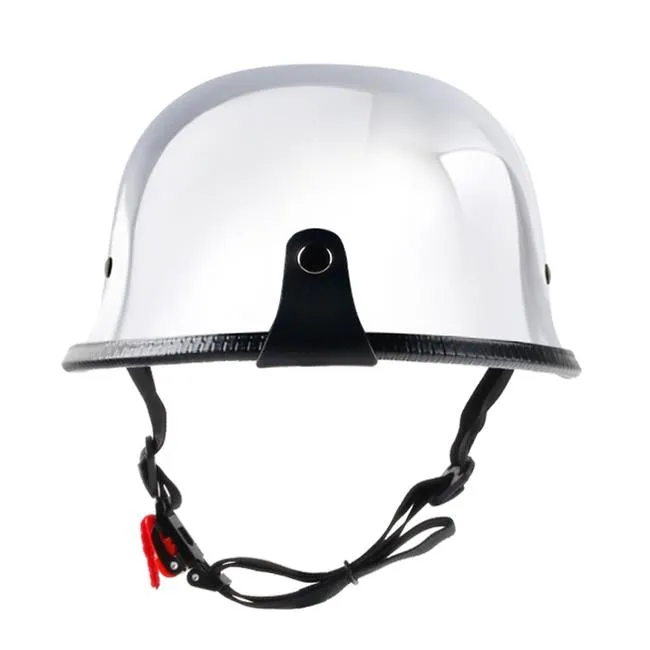 Lightest German Style Mayan DOT Half Helmet - Chrome