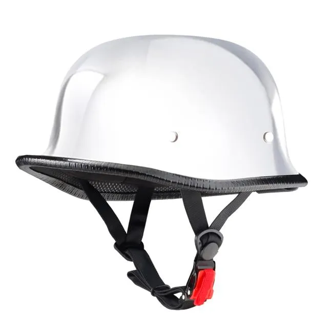 Lightest German Style Mayan DOT Half Helmet - Chrome