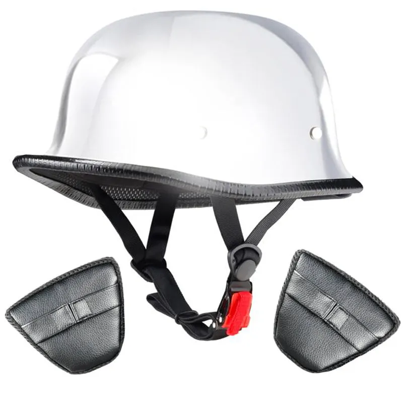 Lightest German Style Mayan DOT Half Helmet - Chrome