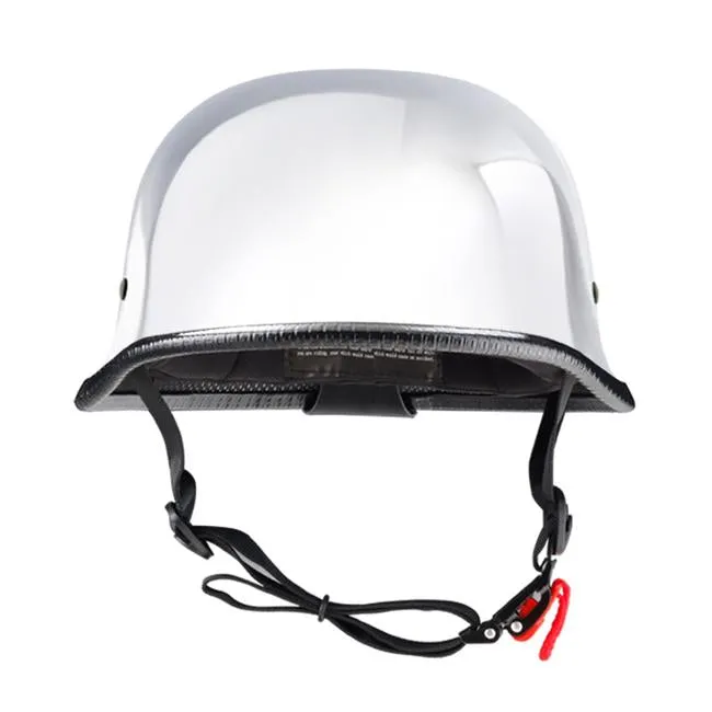 Lightest German Style Mayan DOT Half Helmet - Chrome