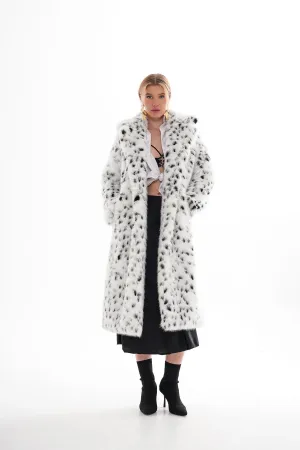 Long-Haired Leopard Print Faux Fur Coat