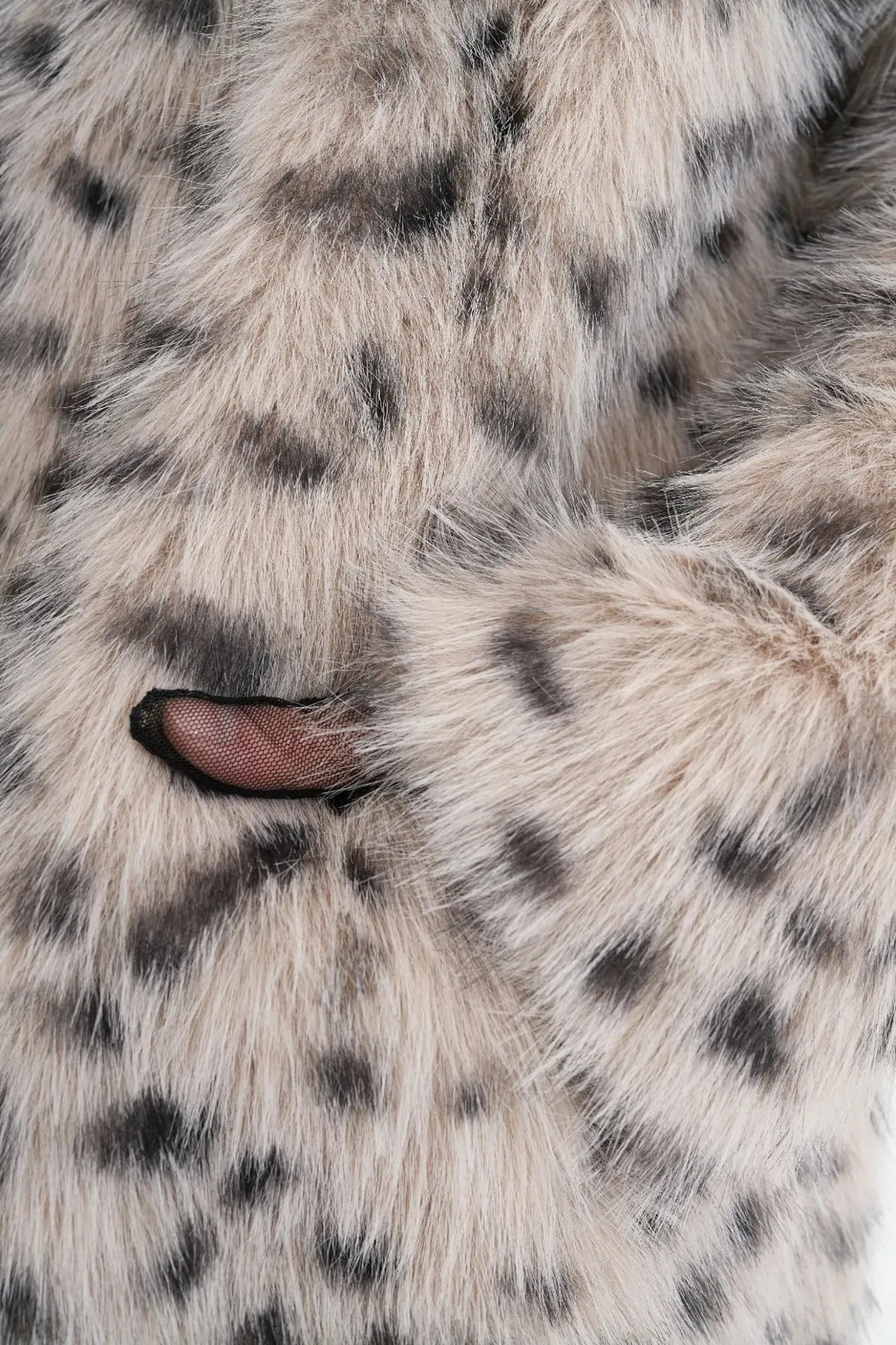 Long-Haired Leopard Print Faux Fur Coat