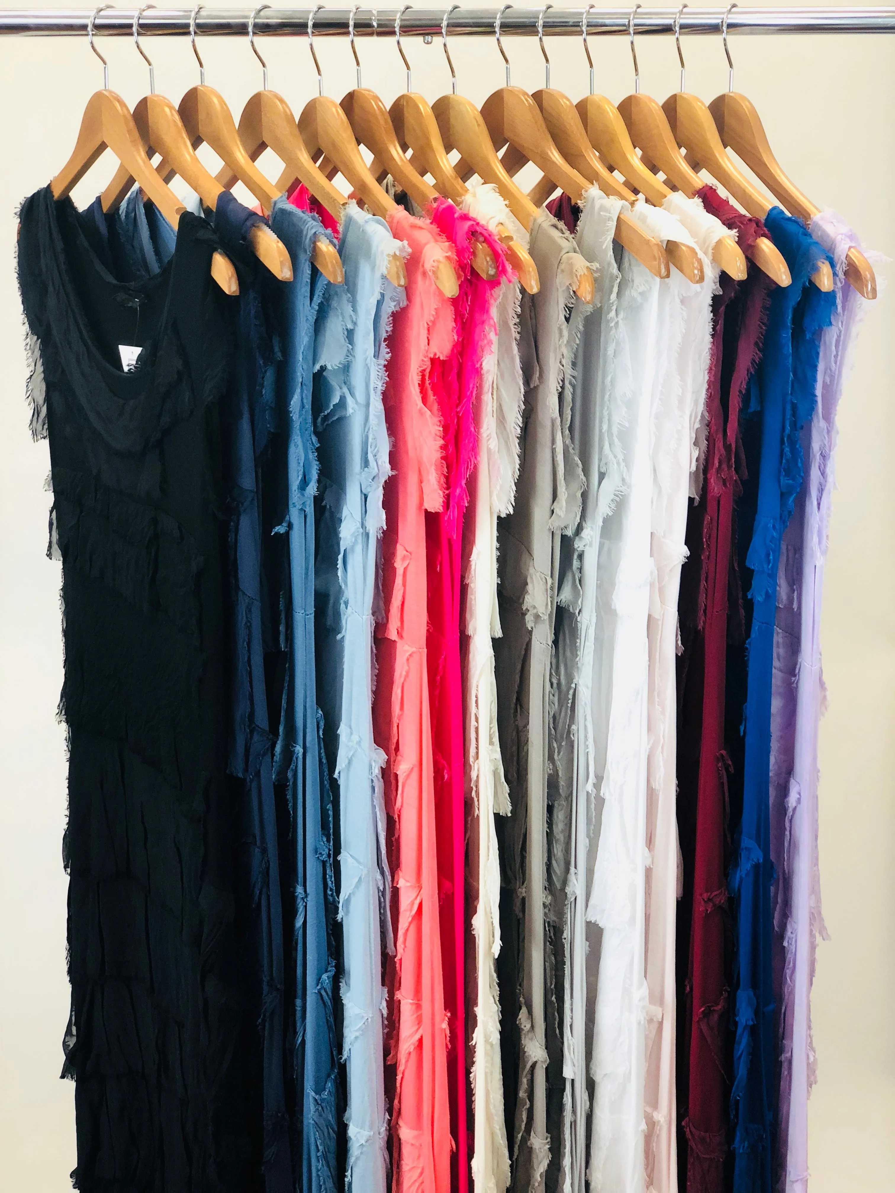 Long Silk Layered Dress (Multiple Colors)