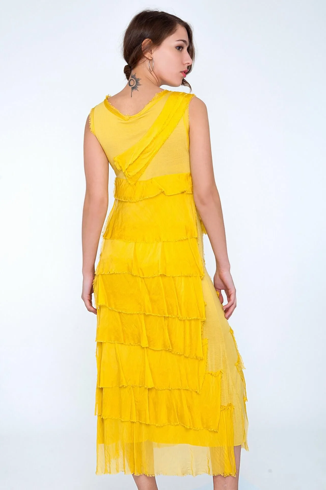 Long Silk Layered Dress (Multiple Colors)