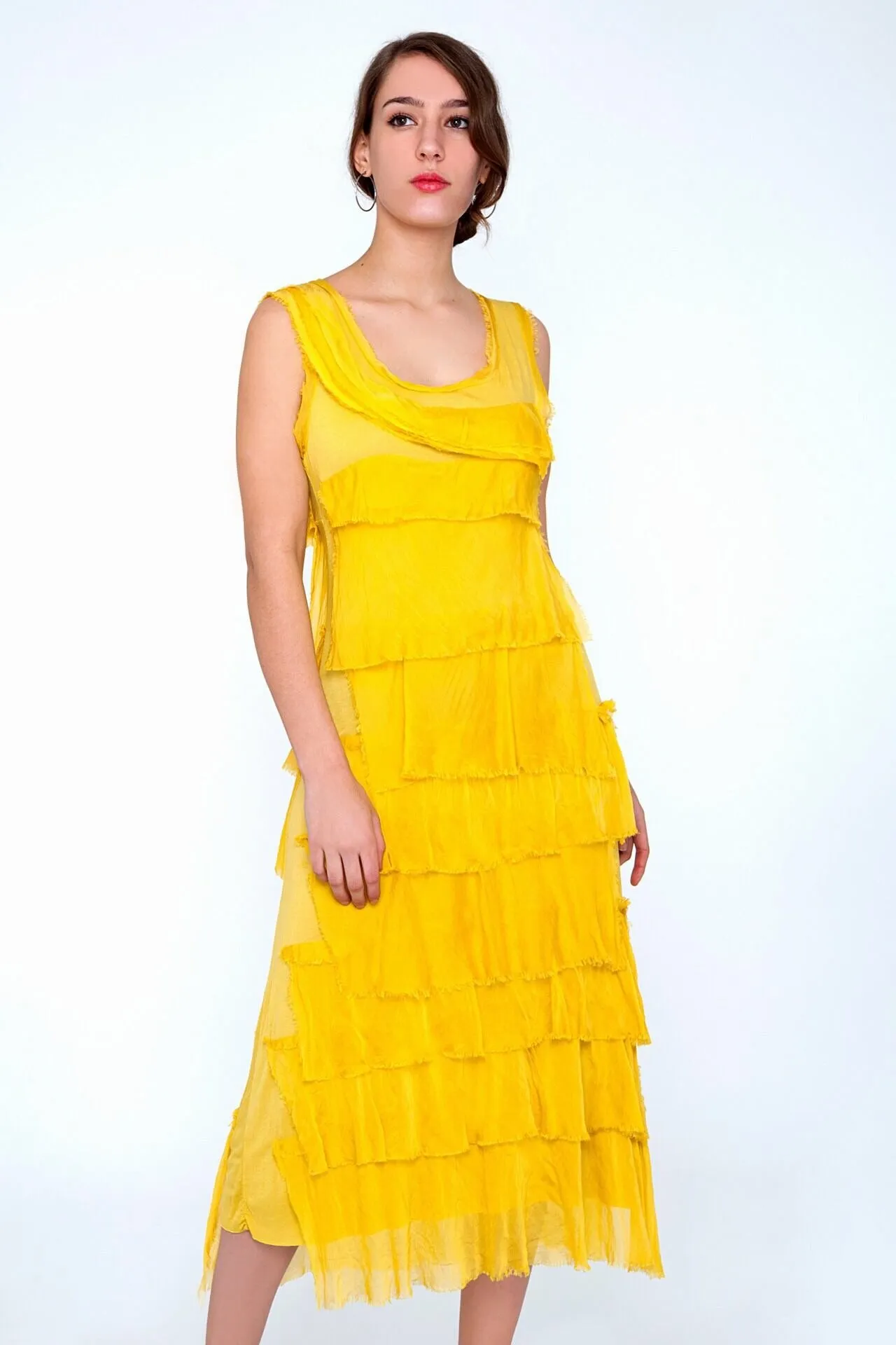 Long Silk Layered Dress (Multiple Colors)