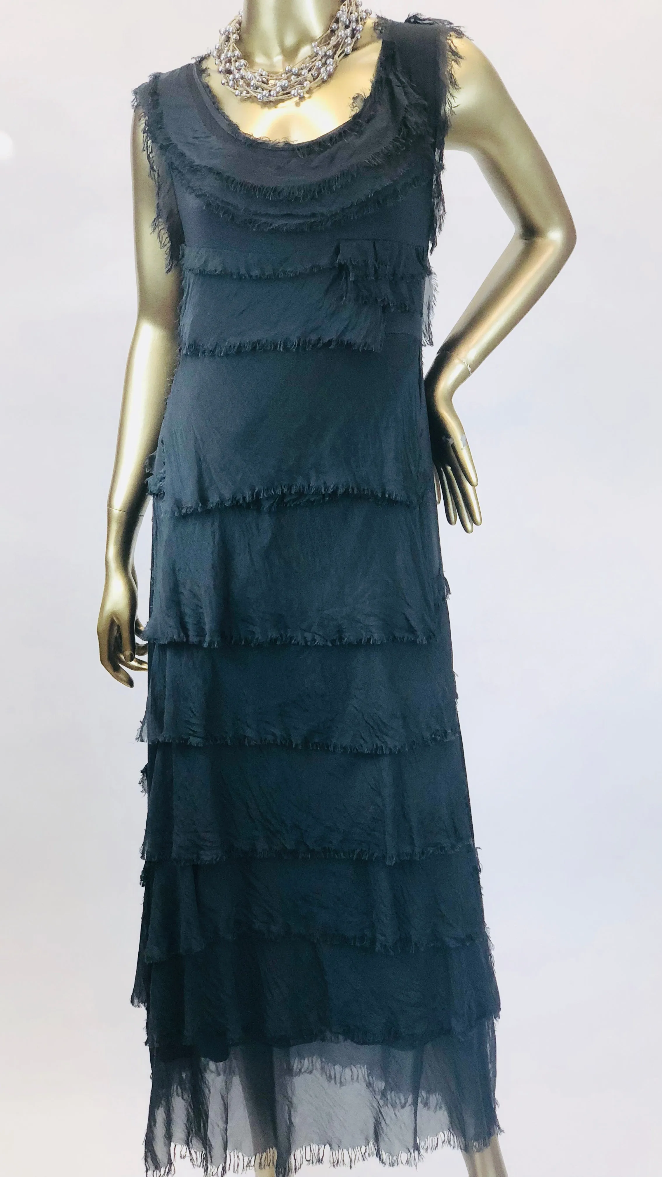 Long Silk Layered Dress (Multiple Colors)