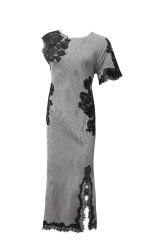 Luna Houndstooth Bias Long Dress -