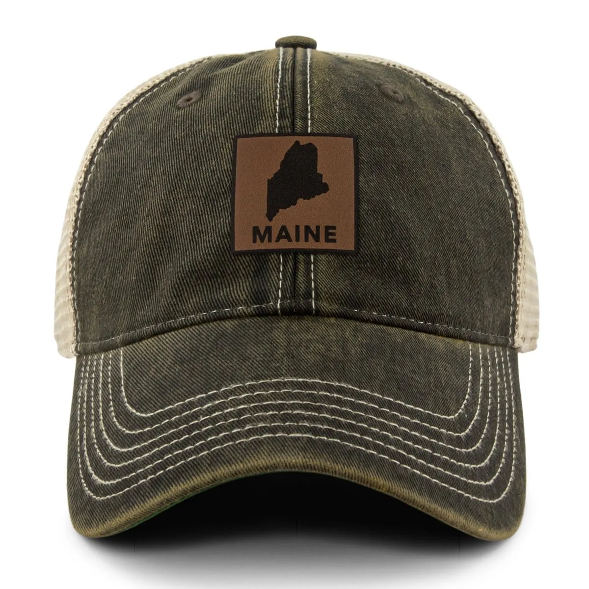 Maine Leather Patch Dirty Water Trucker