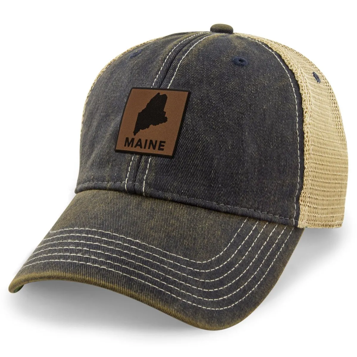 Maine Leather Patch Dirty Water Trucker