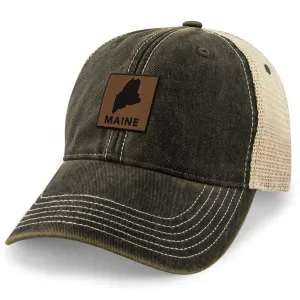 Maine Leather Patch Dirty Water Trucker