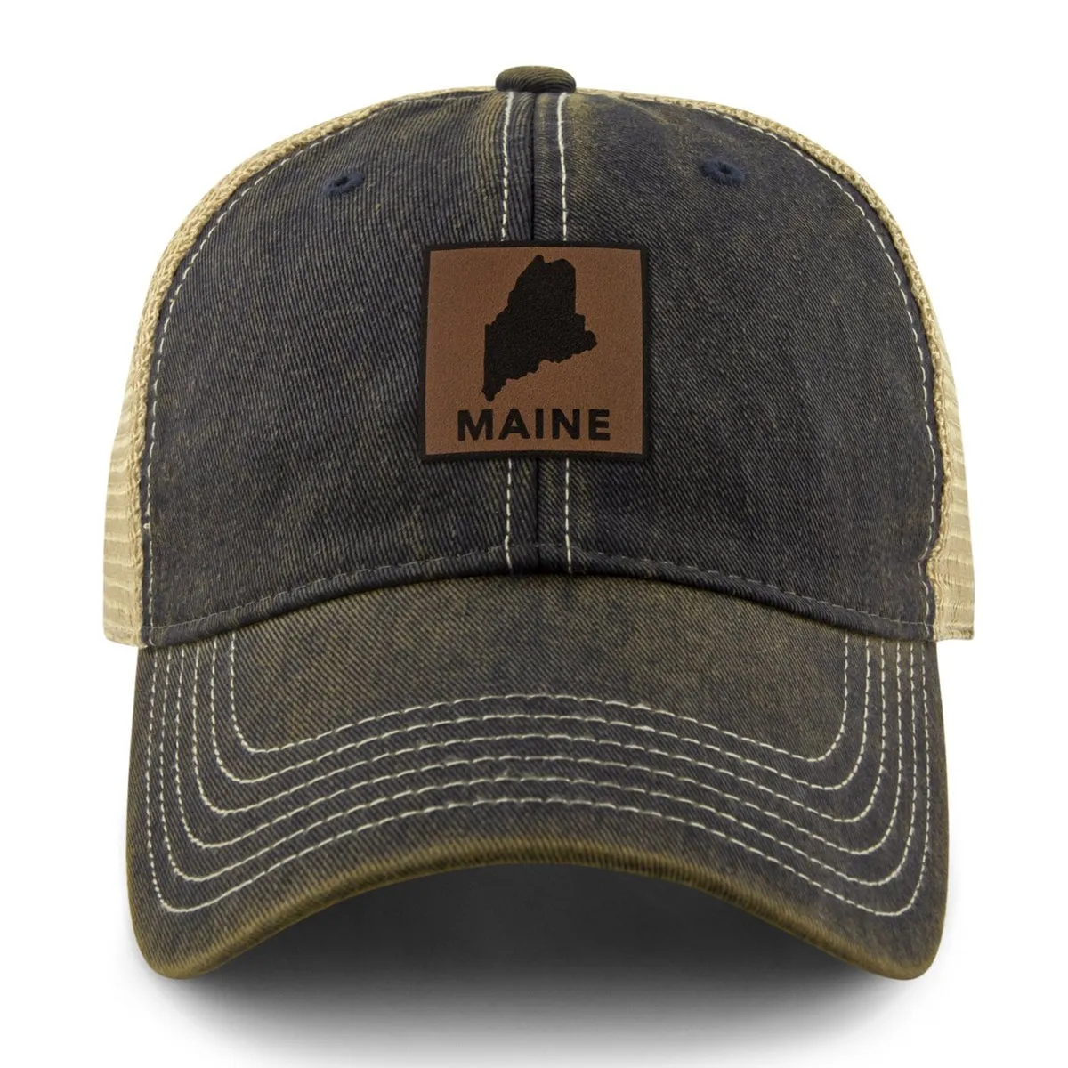 Maine Leather Patch Dirty Water Trucker
