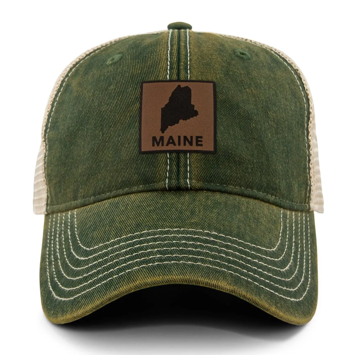Maine Leather Patch Dirty Water Trucker