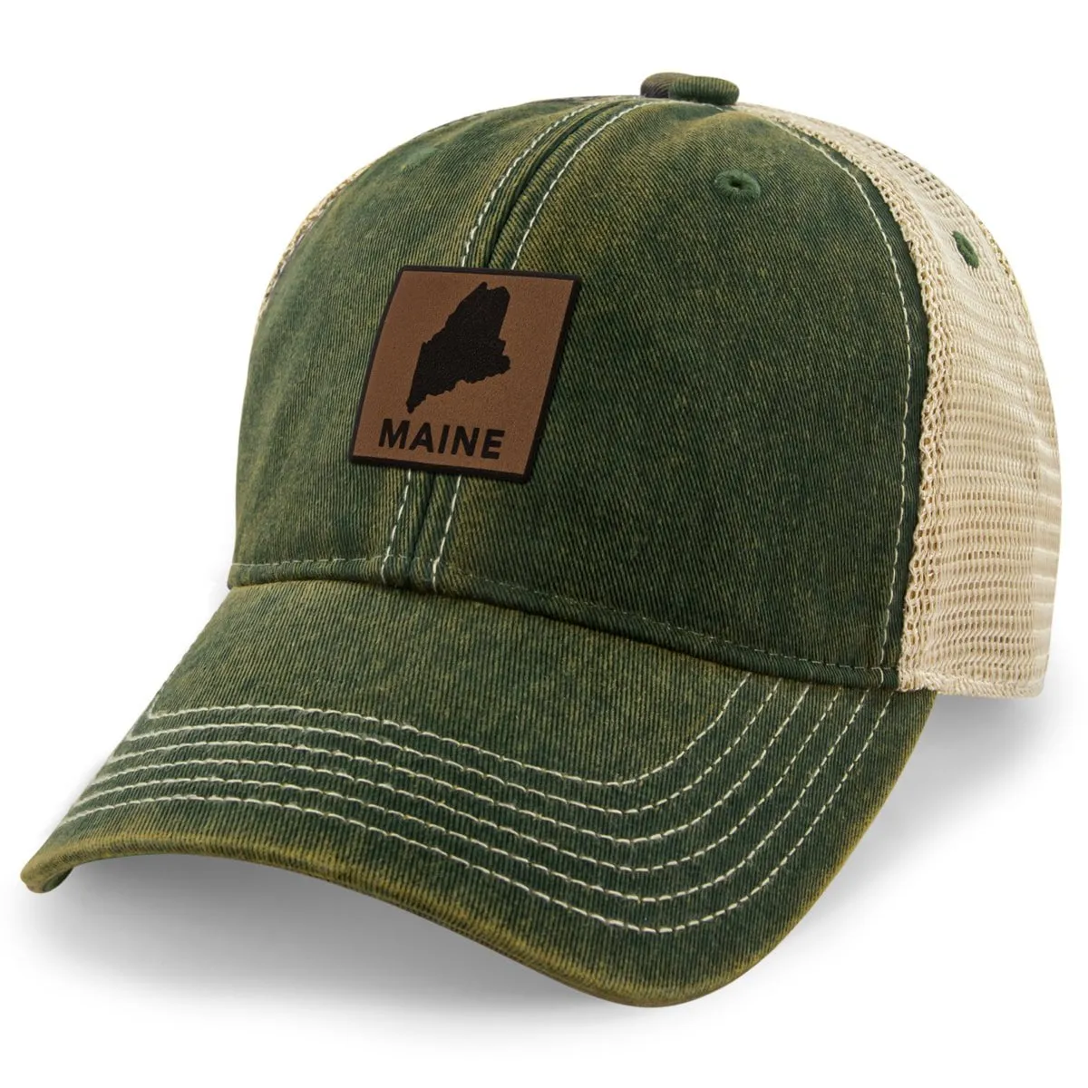Maine Leather Patch Dirty Water Trucker