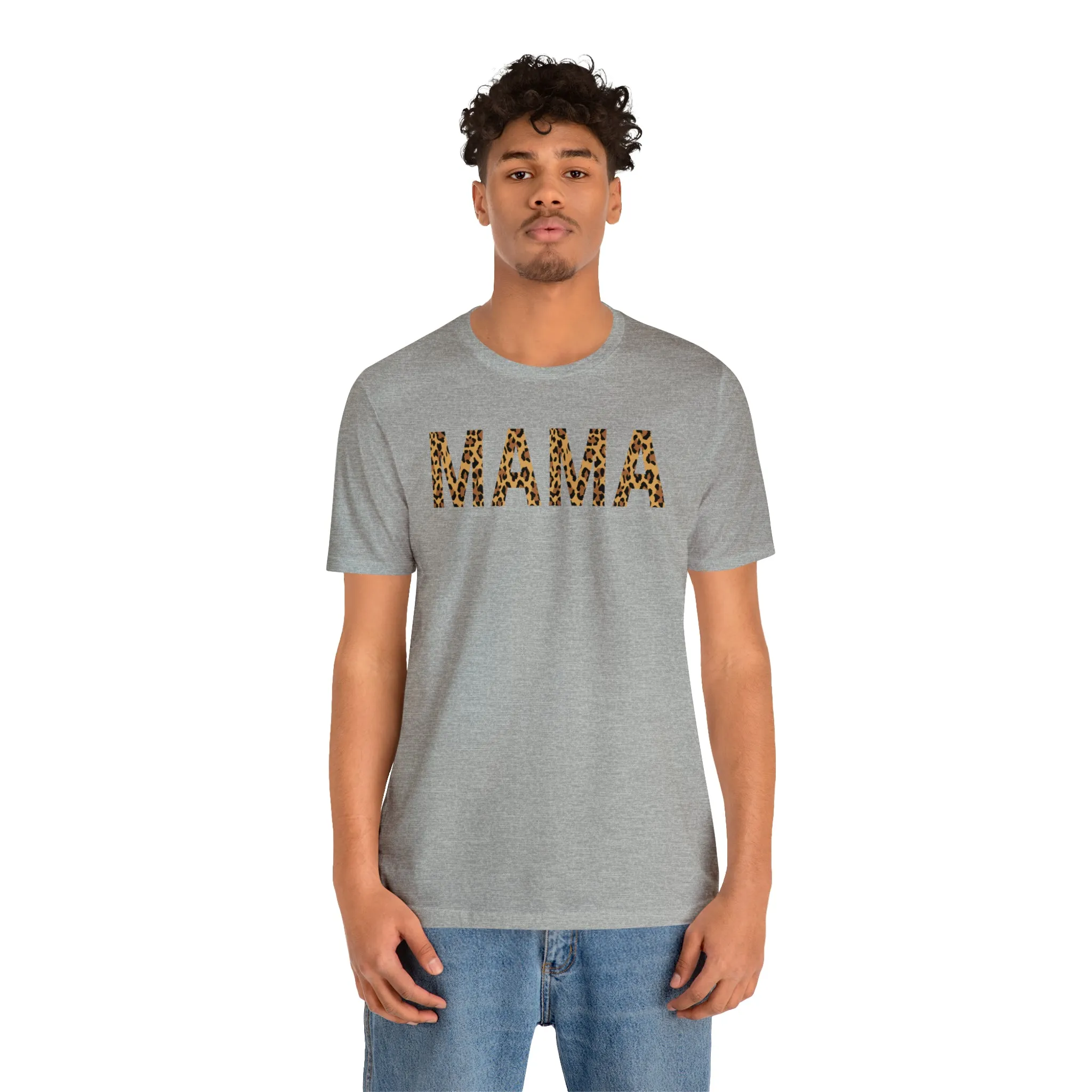 Mama Leopard T-Shirt | Love Mom Tee |  Bella Canvas 3001 Unisex |  Mama Short Sleeve Tshirt