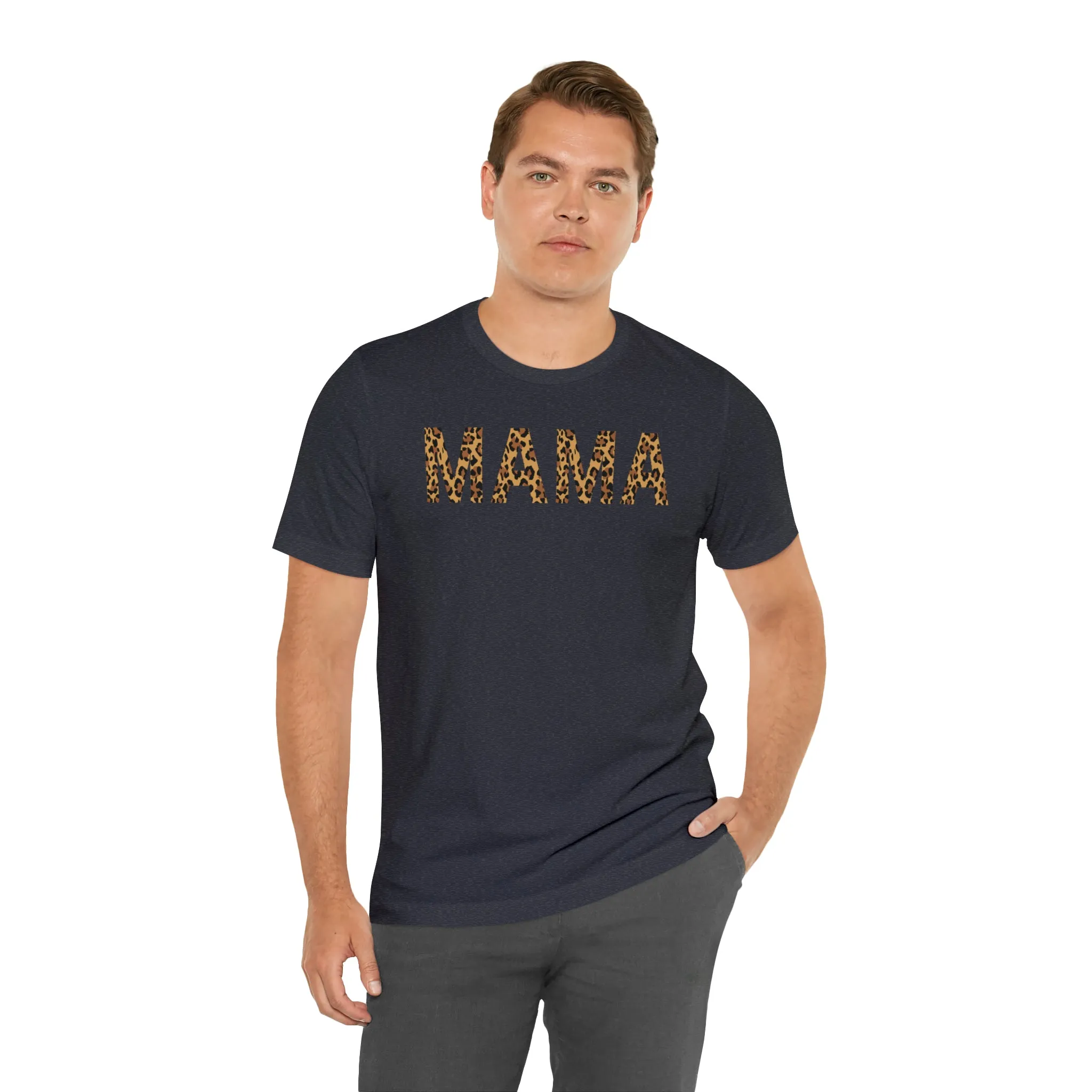 Mama Leopard T-Shirt | Love Mom Tee |  Bella Canvas 3001 Unisex |  Mama Short Sleeve Tshirt