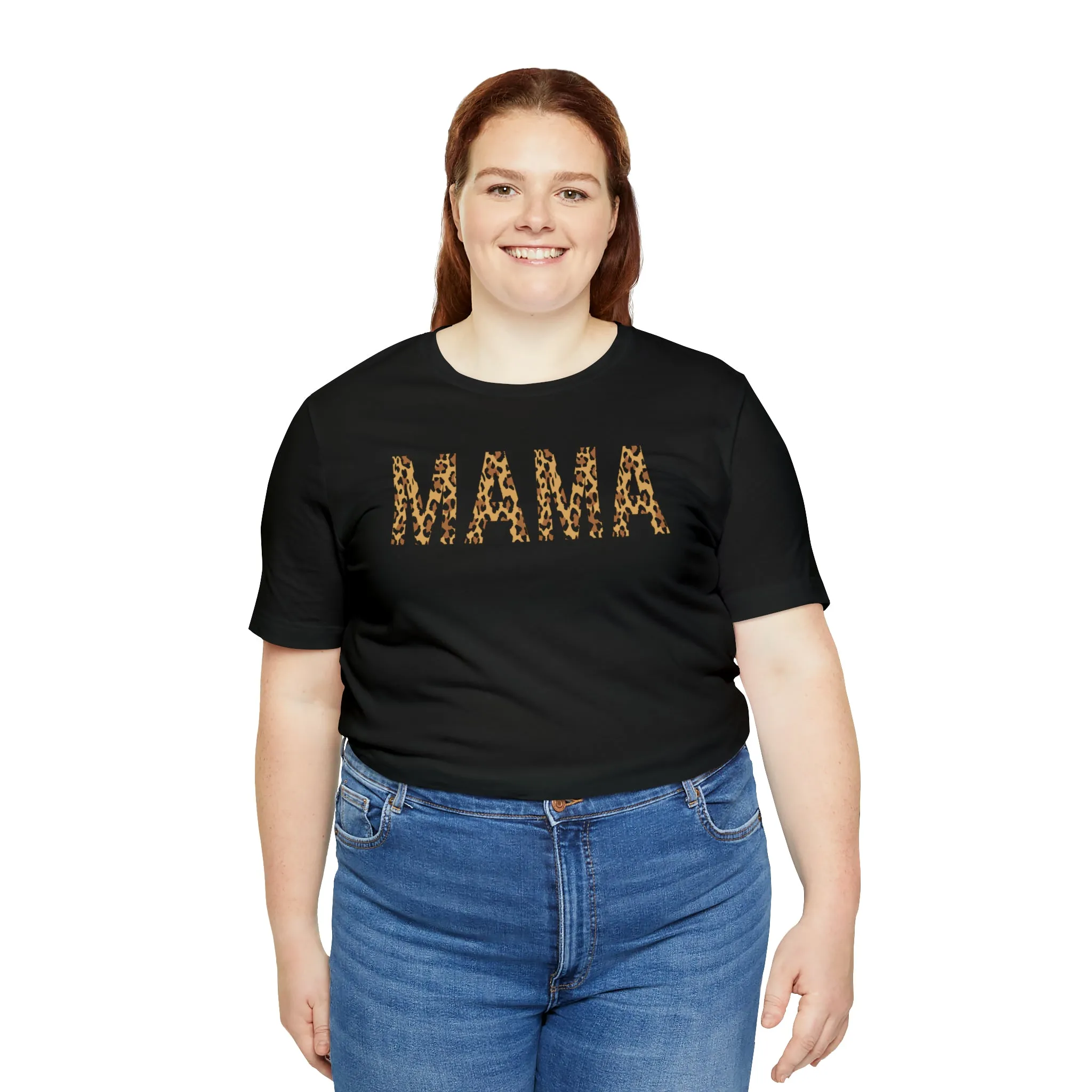 Mama Leopard T-Shirt | Love Mom Tee |  Bella Canvas 3001 Unisex |  Mama Short Sleeve Tshirt