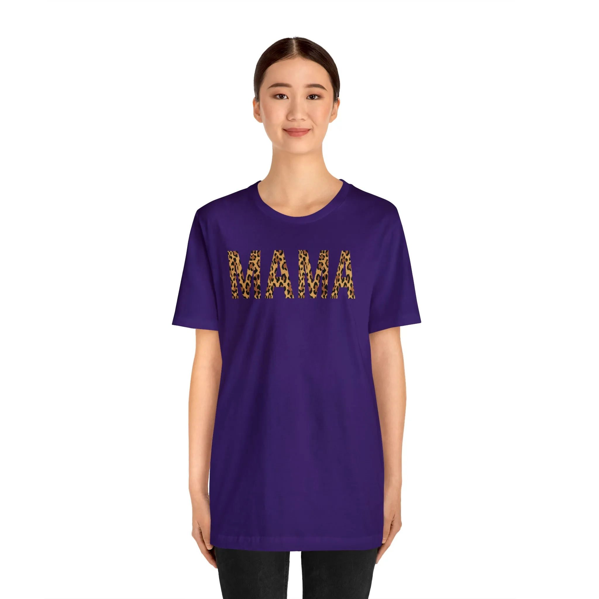 Mama Leopard T-Shirt | Love Mom Tee |  Bella Canvas 3001 Unisex |  Mama Short Sleeve Tshirt