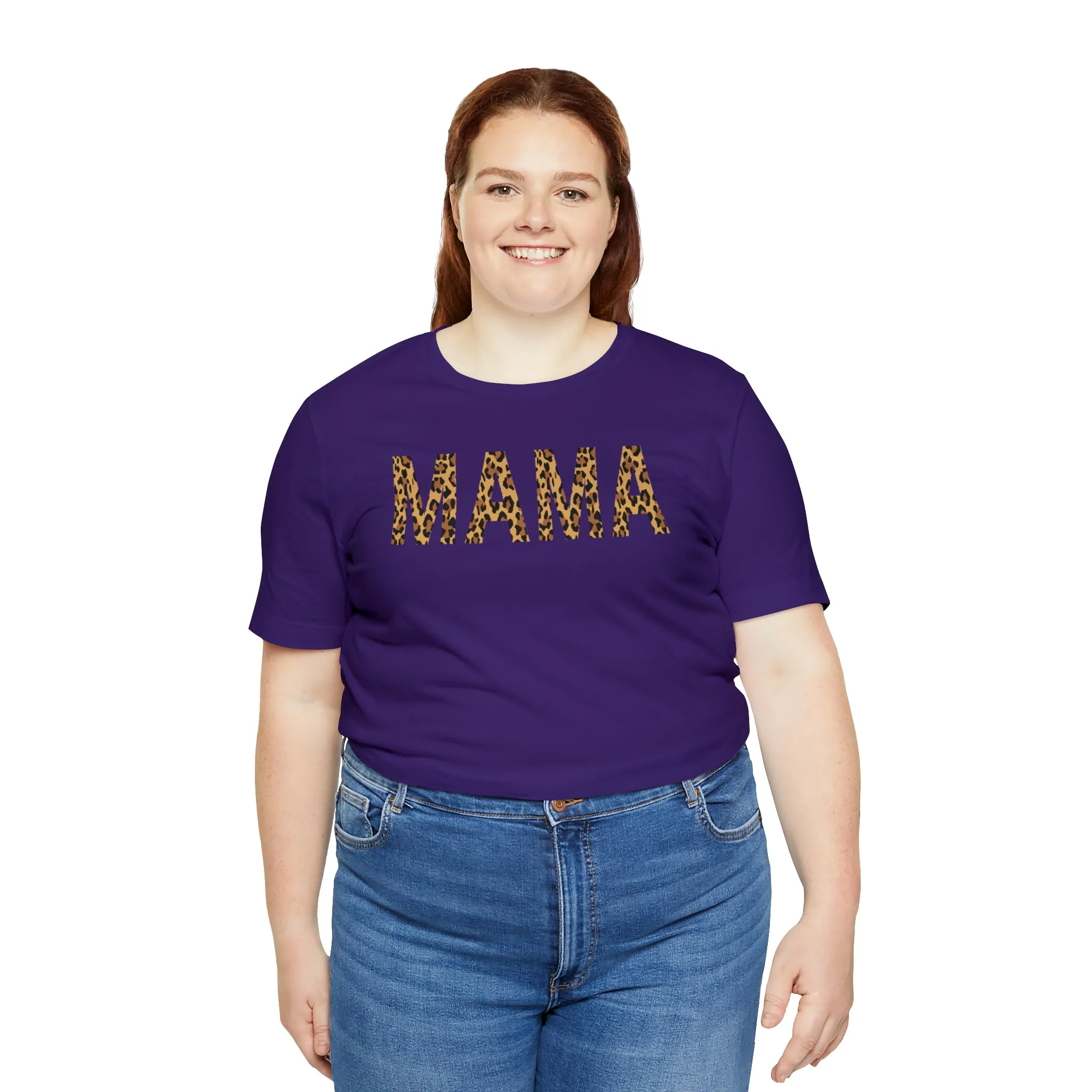 Mama Leopard T-Shirt | Love Mom Tee |  Bella Canvas 3001 Unisex |  Mama Short Sleeve Tshirt