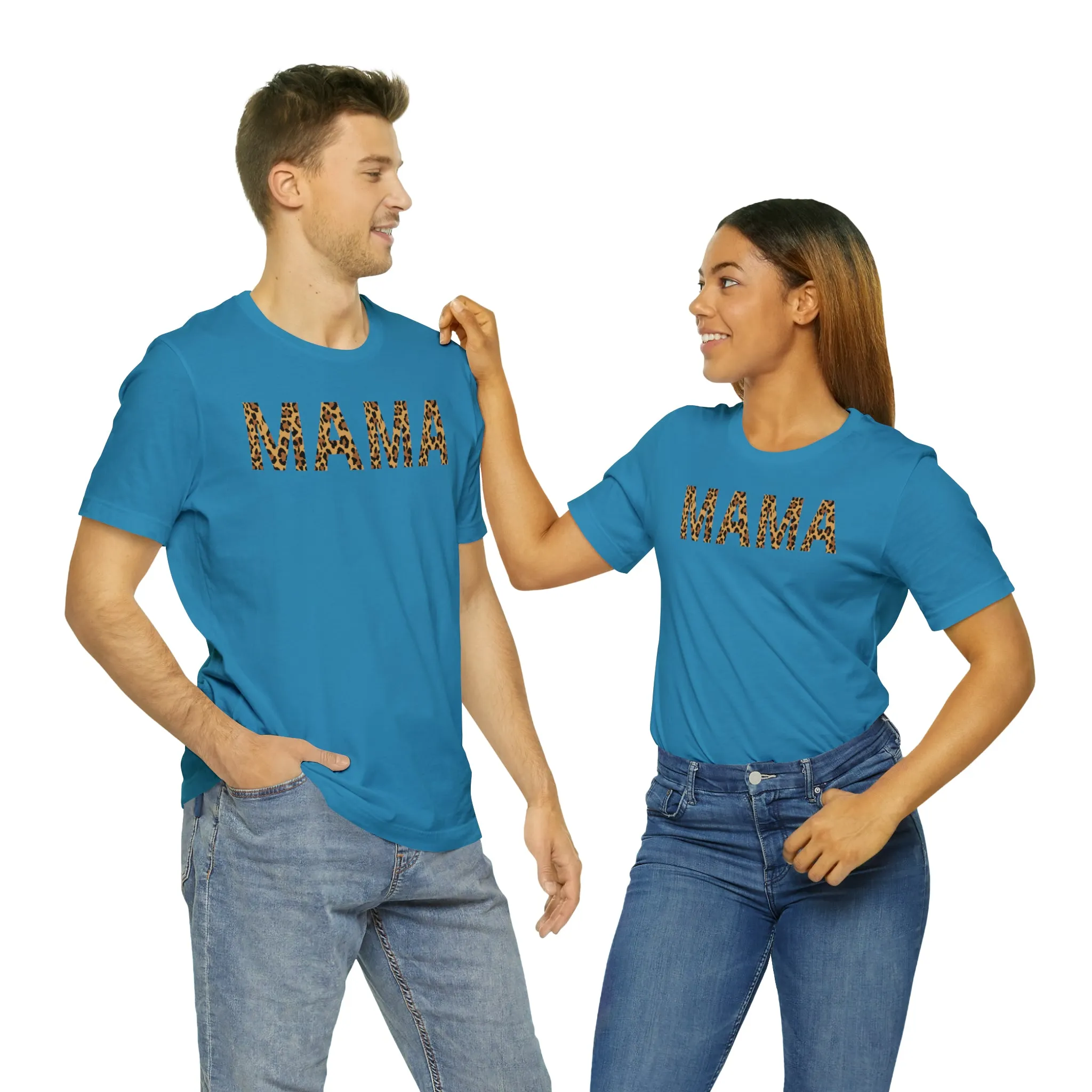Mama Leopard T-Shirt | Love Mom Tee |  Bella Canvas 3001 Unisex |  Mama Short Sleeve Tshirt