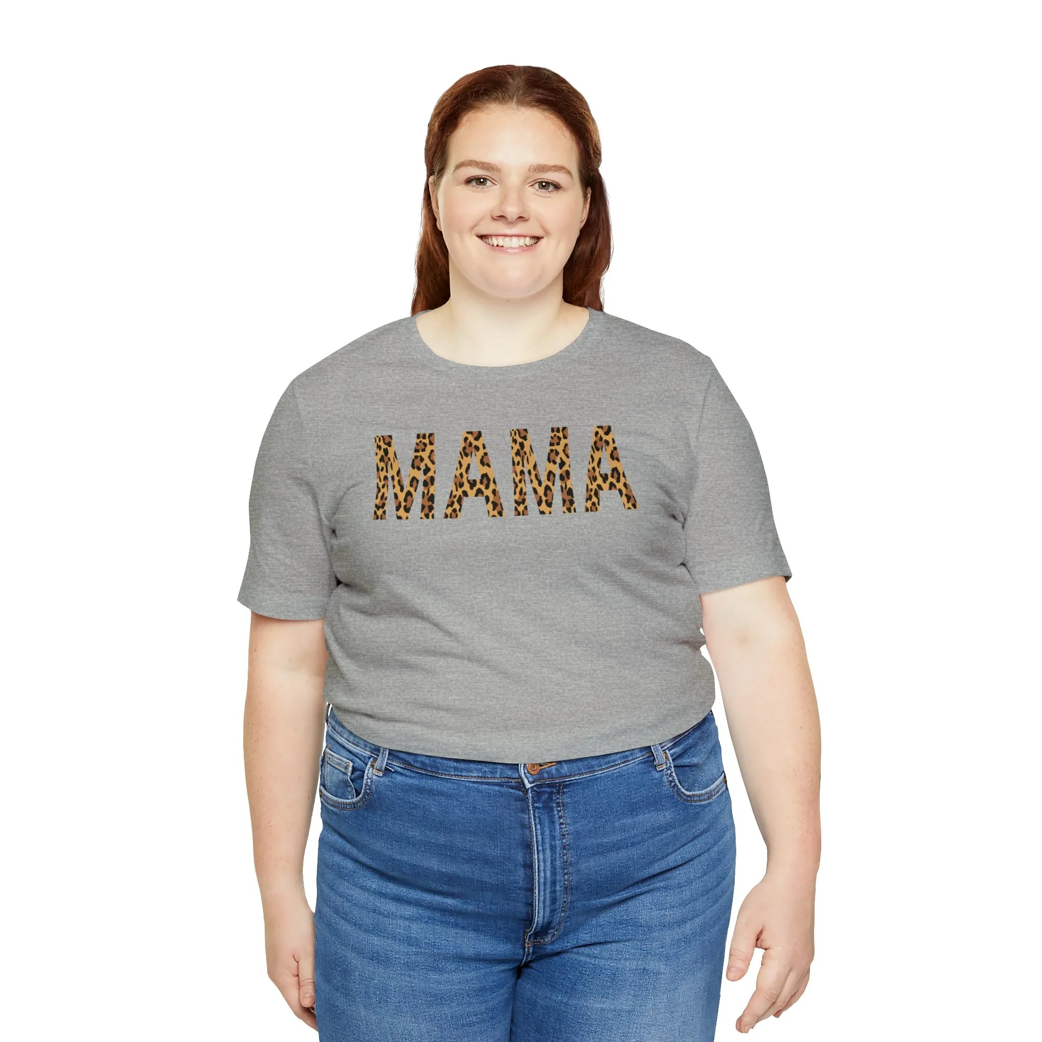 Mama Leopard T-Shirt | Love Mom Tee |  Bella Canvas 3001 Unisex |  Mama Short Sleeve Tshirt