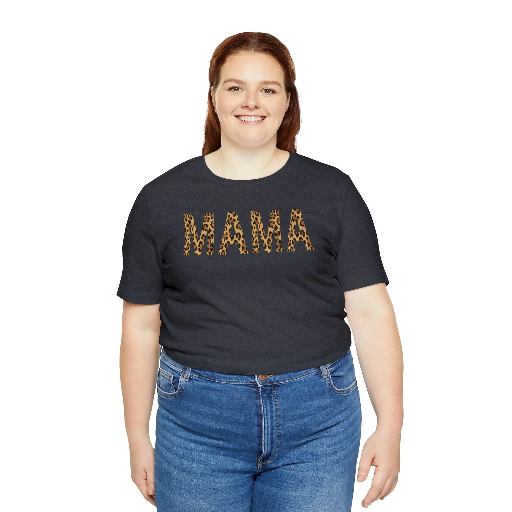 Mama Leopard T-Shirt | Love Mom Tee |  Bella Canvas 3001 Unisex |  Mama Short Sleeve Tshirt