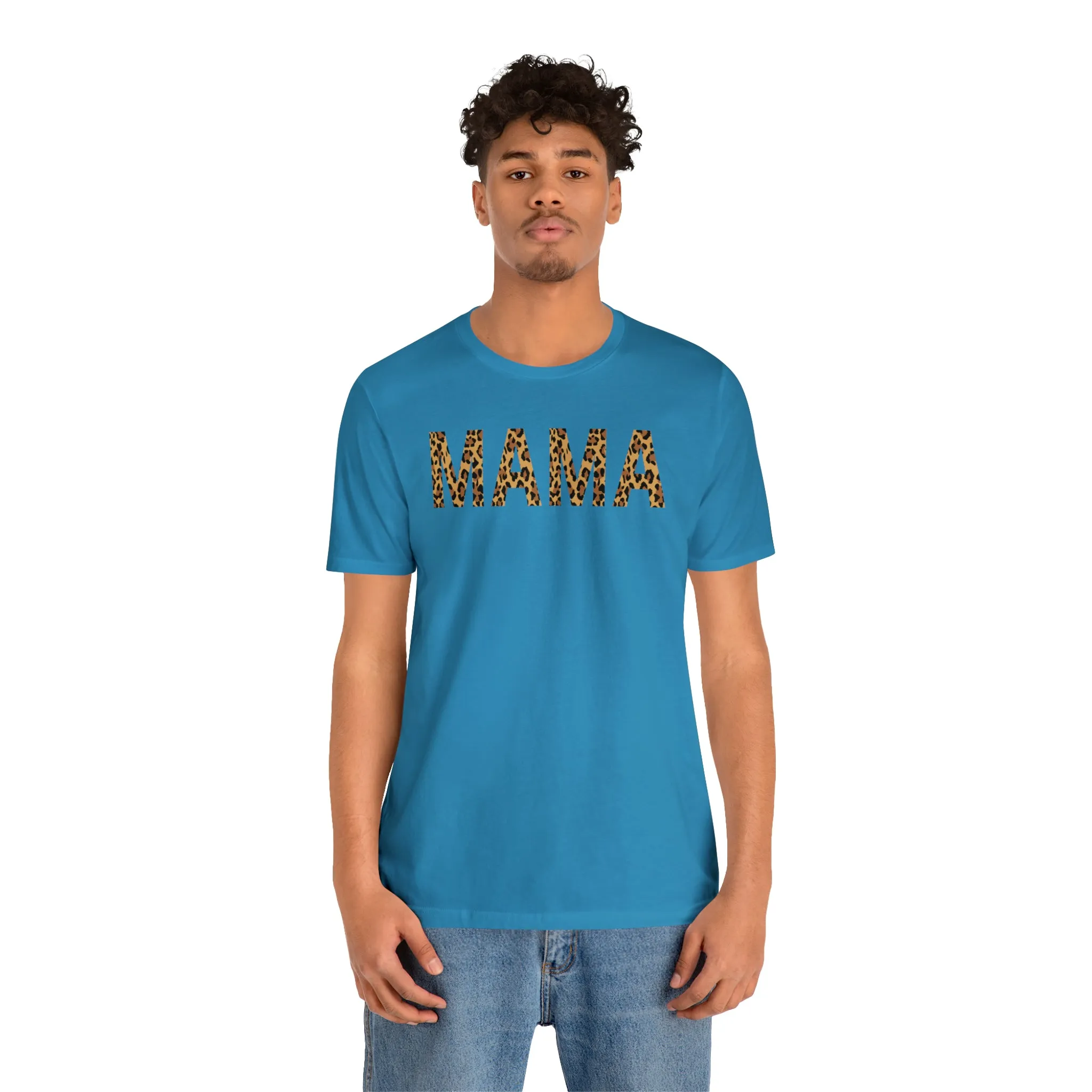 Mama Leopard T-Shirt | Love Mom Tee |  Bella Canvas 3001 Unisex |  Mama Short Sleeve Tshirt