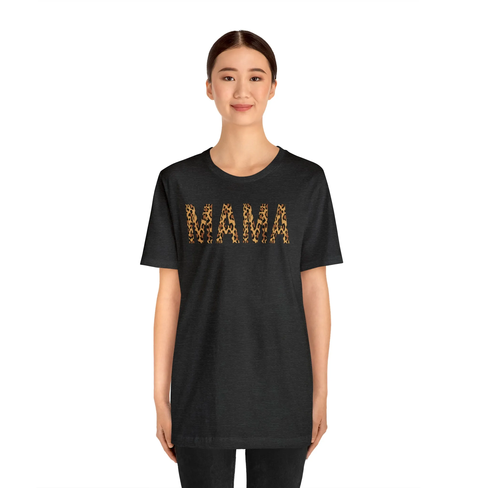 Mama Leopard T-Shirt | Love Mom Tee |  Bella Canvas 3001 Unisex |  Mama Short Sleeve Tshirt