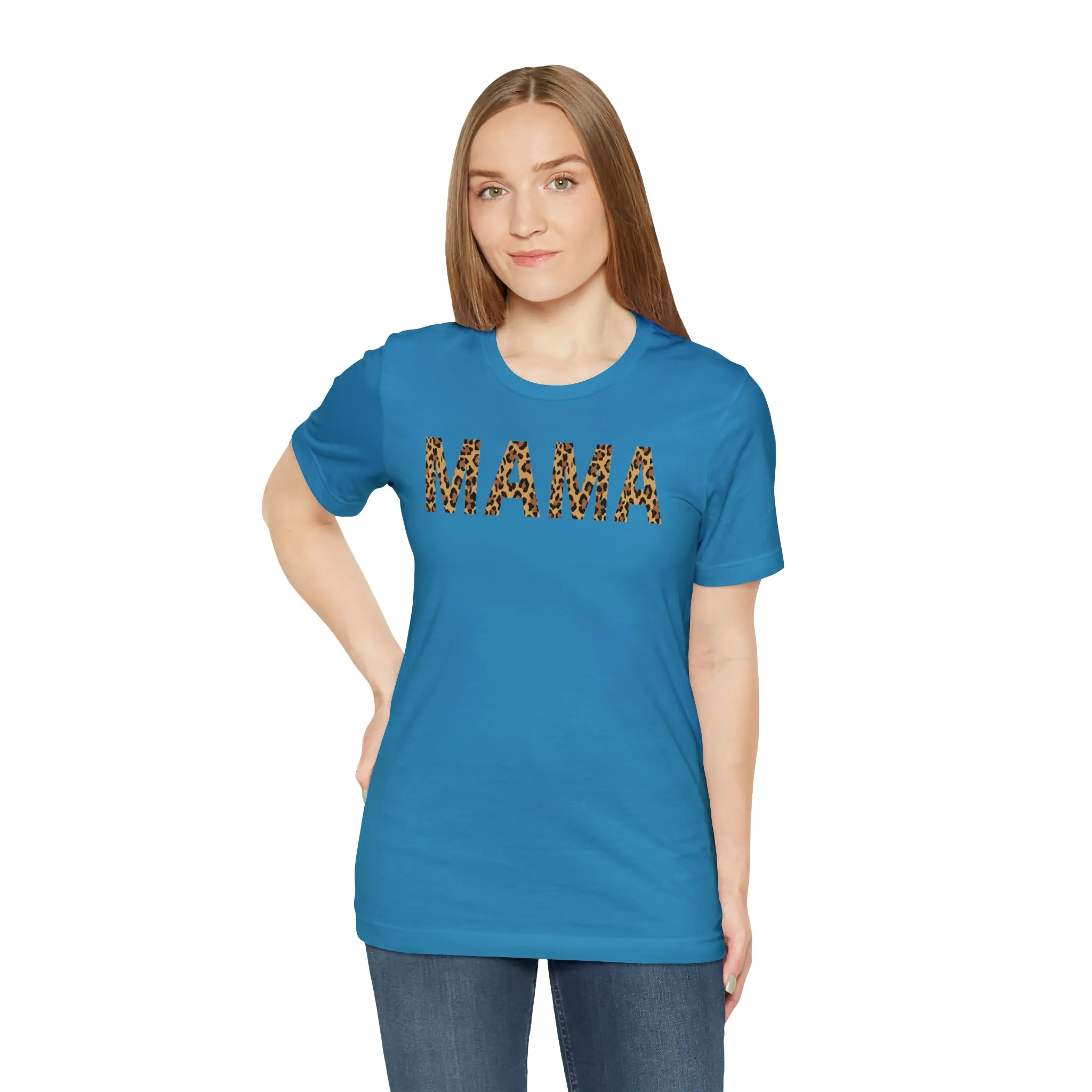 Mama Leopard T-Shirt | Love Mom Tee |  Bella Canvas 3001 Unisex |  Mama Short Sleeve Tshirt