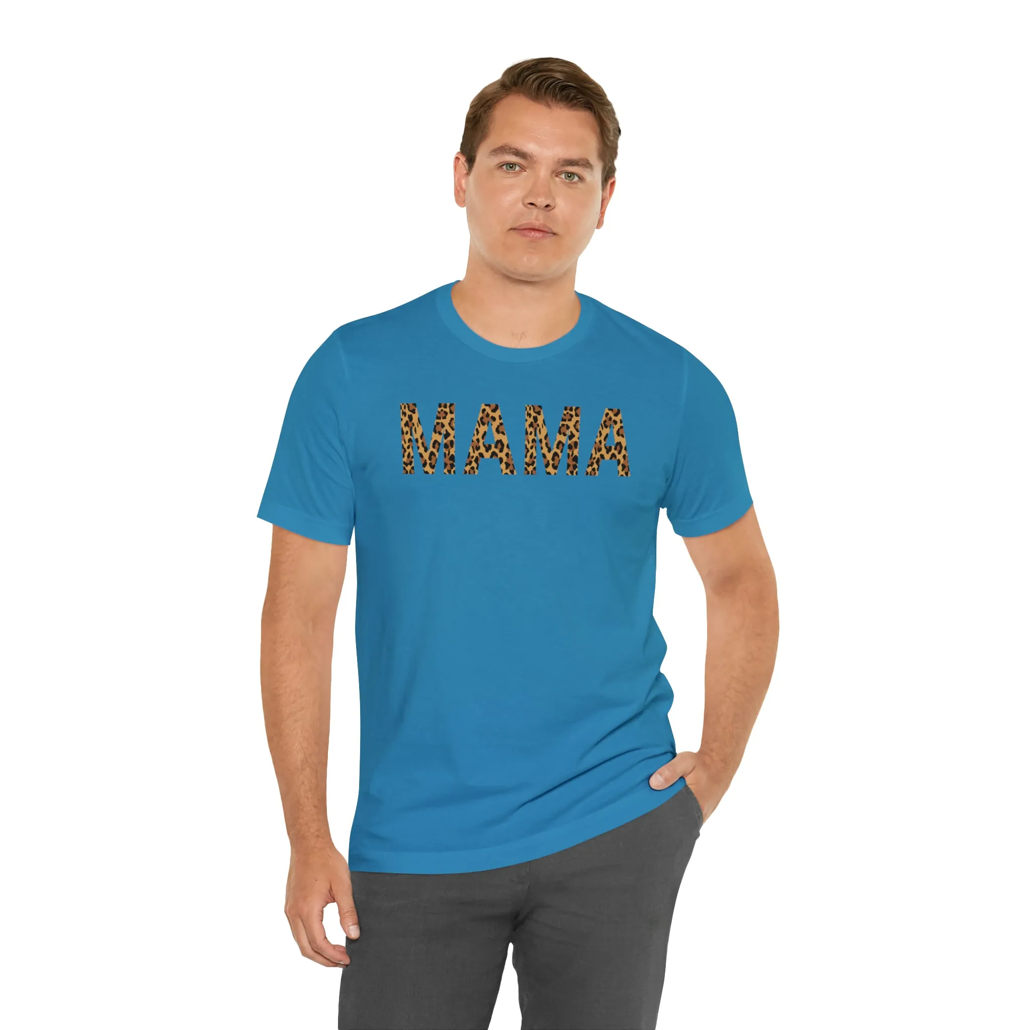 Mama Leopard T-Shirt | Love Mom Tee |  Bella Canvas 3001 Unisex |  Mama Short Sleeve Tshirt