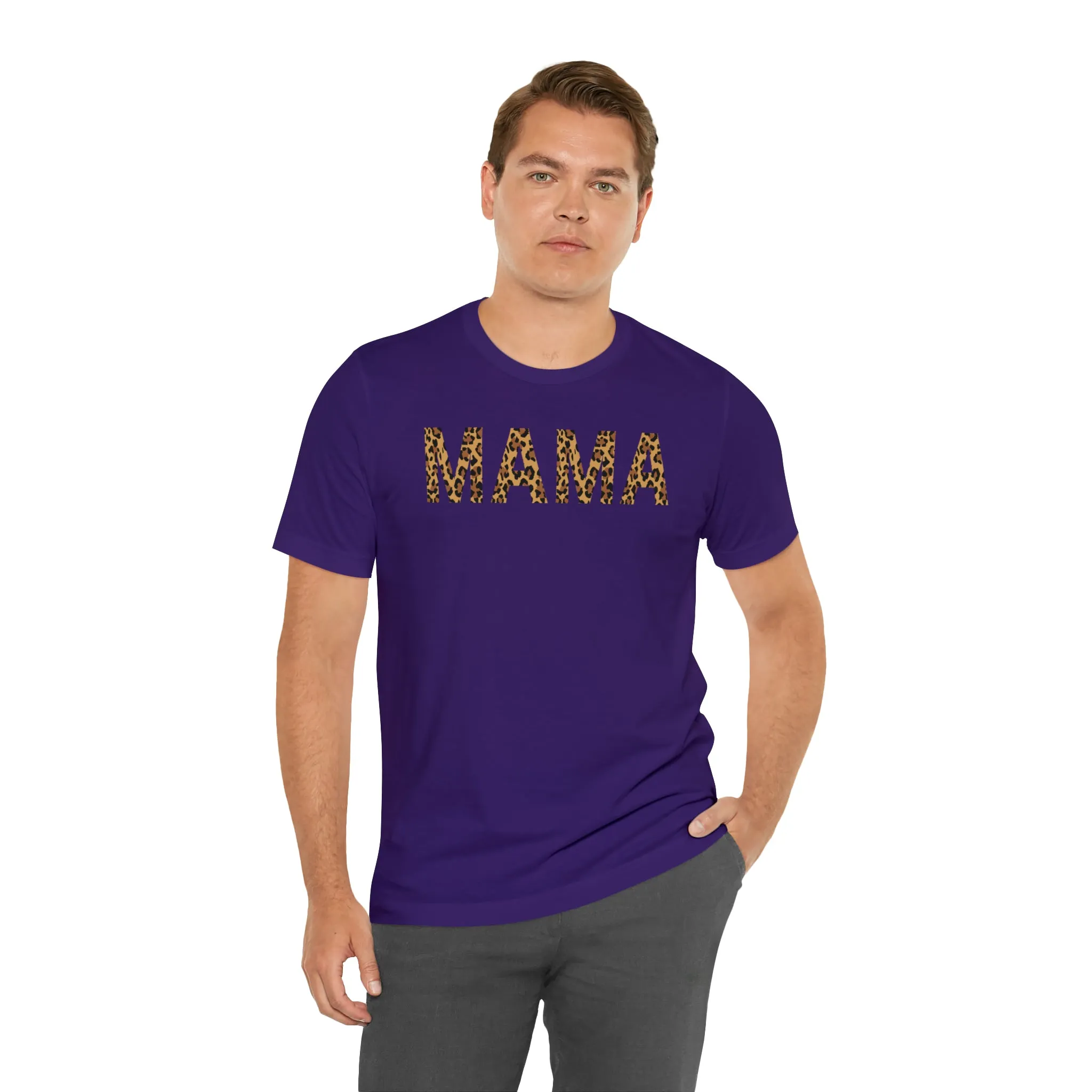 Mama Leopard T-Shirt | Love Mom Tee |  Bella Canvas 3001 Unisex |  Mama Short Sleeve Tshirt