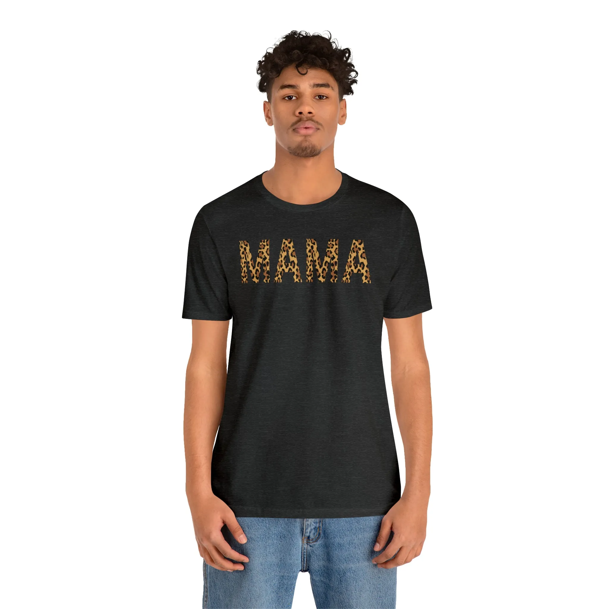 Mama Leopard T-Shirt | Love Mom Tee |  Bella Canvas 3001 Unisex |  Mama Short Sleeve Tshirt