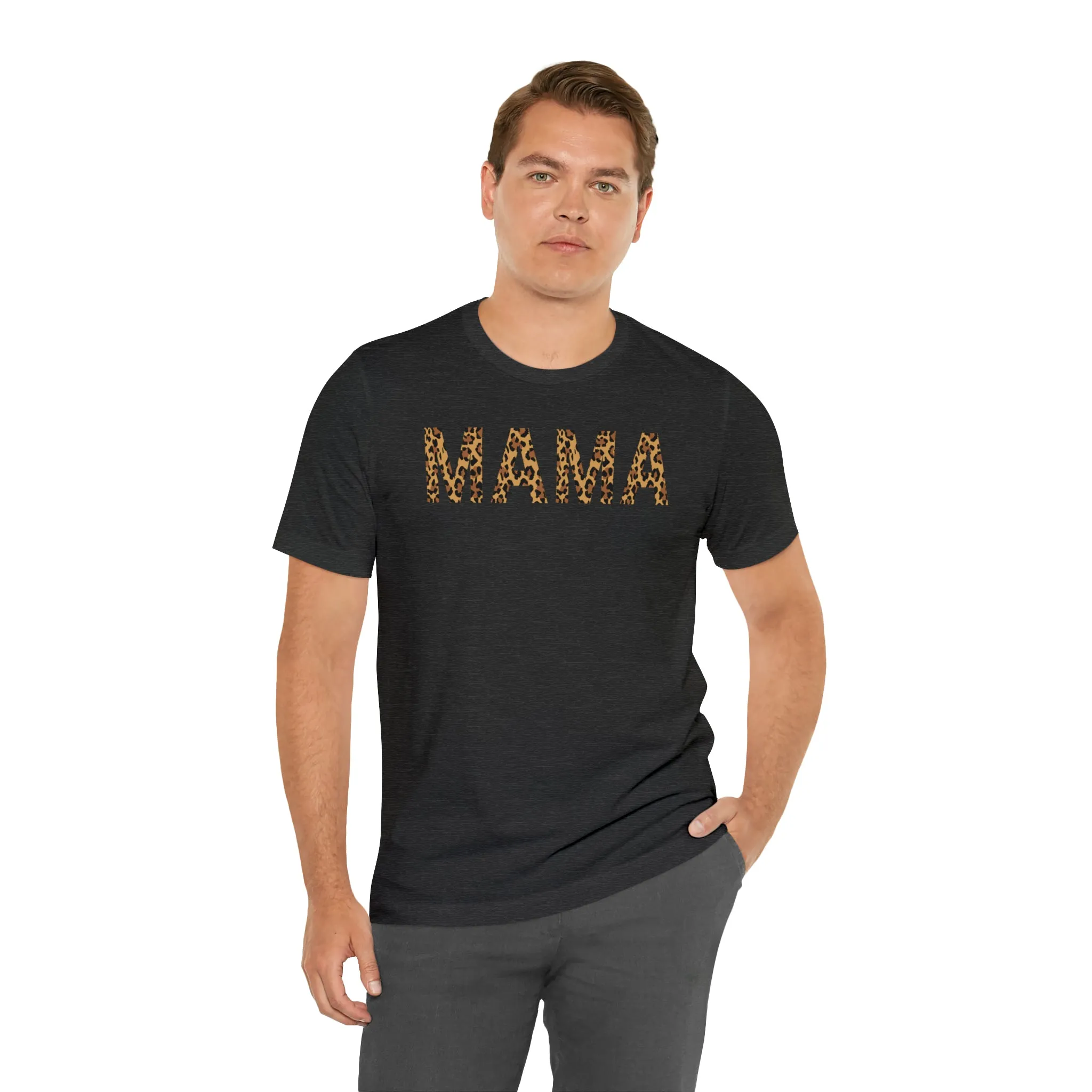 Mama Leopard T-Shirt | Love Mom Tee |  Bella Canvas 3001 Unisex |  Mama Short Sleeve Tshirt