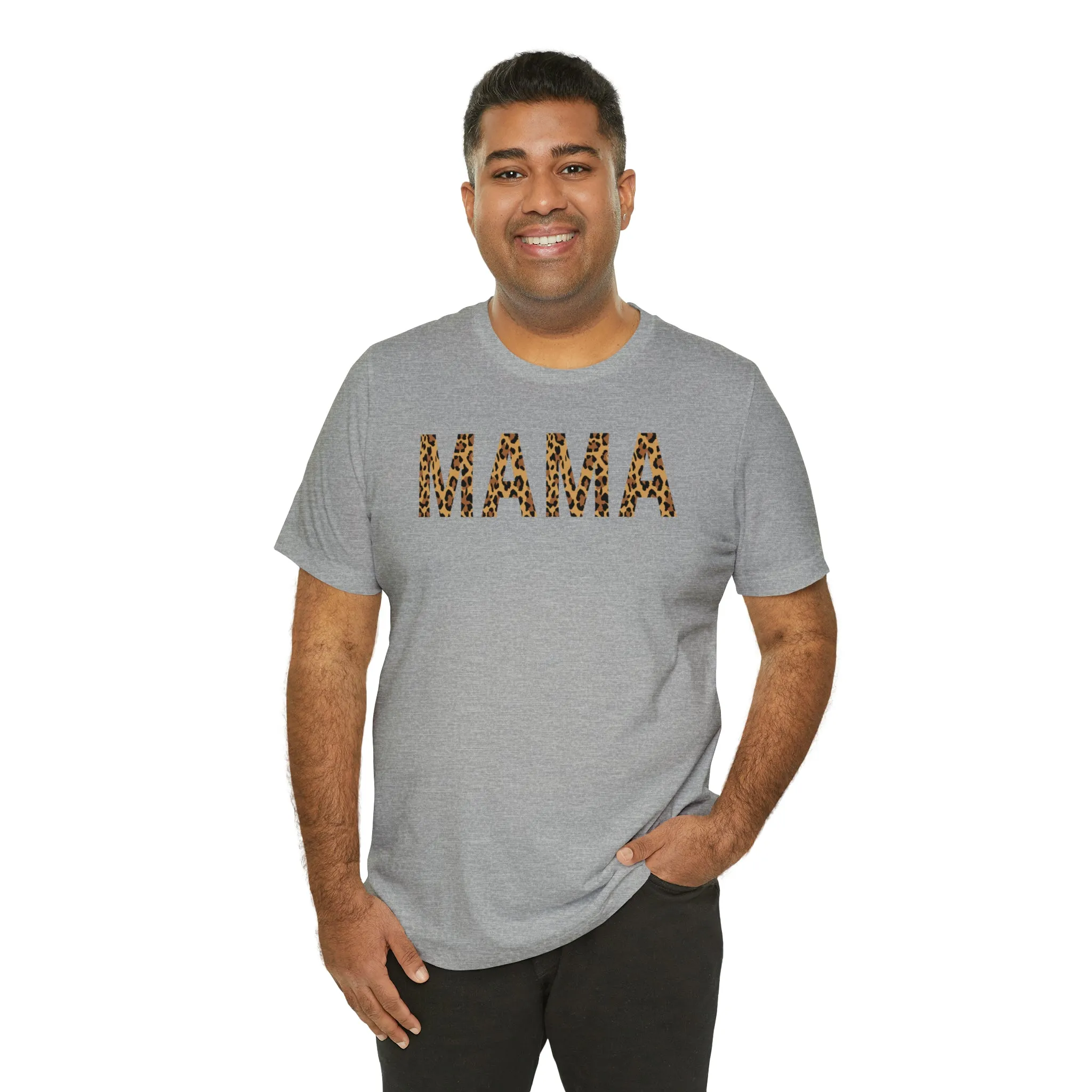 Mama Leopard T-Shirt | Love Mom Tee |  Bella Canvas 3001 Unisex |  Mama Short Sleeve Tshirt