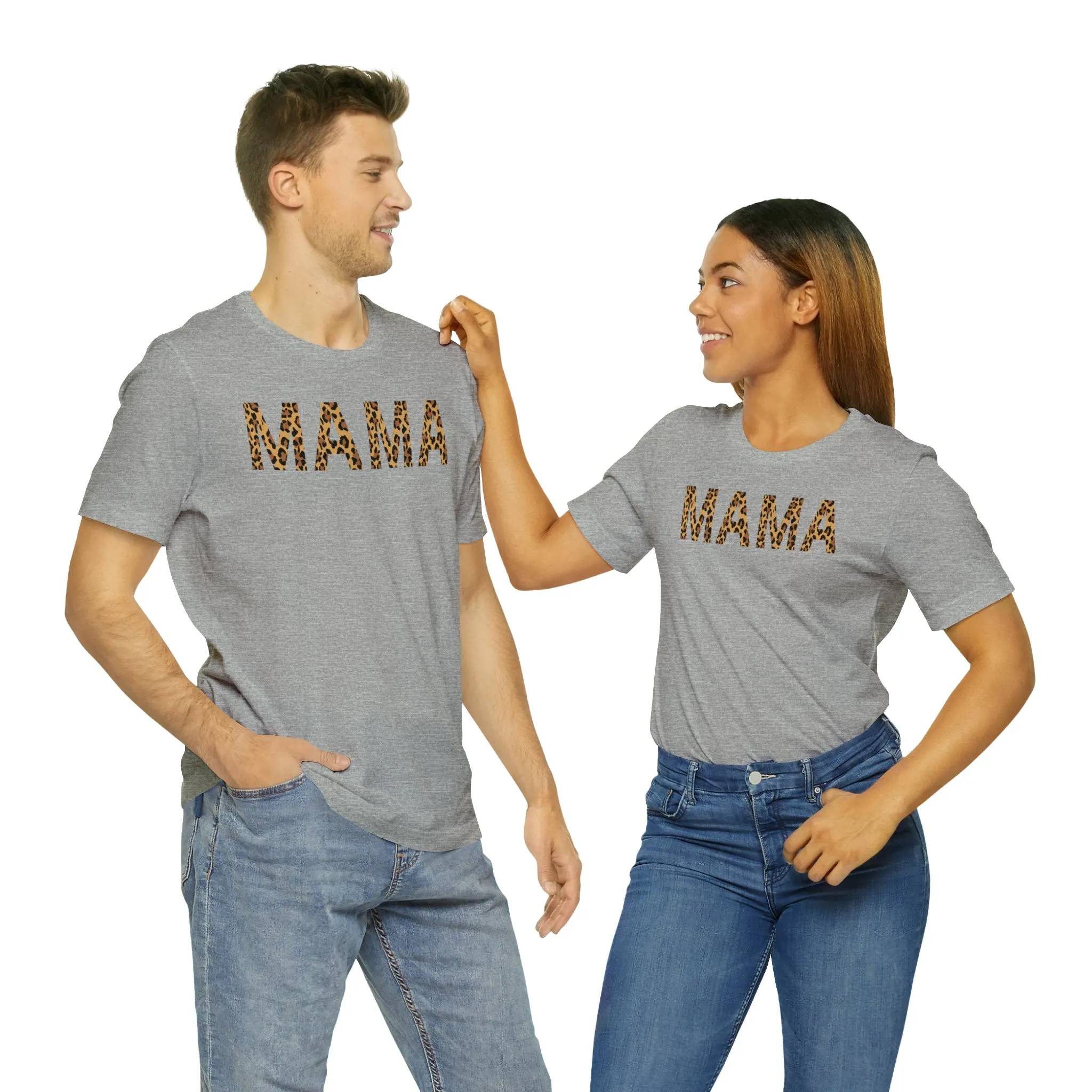 Mama Leopard T-Shirt | Love Mom Tee |  Bella Canvas 3001 Unisex |  Mama Short Sleeve Tshirt