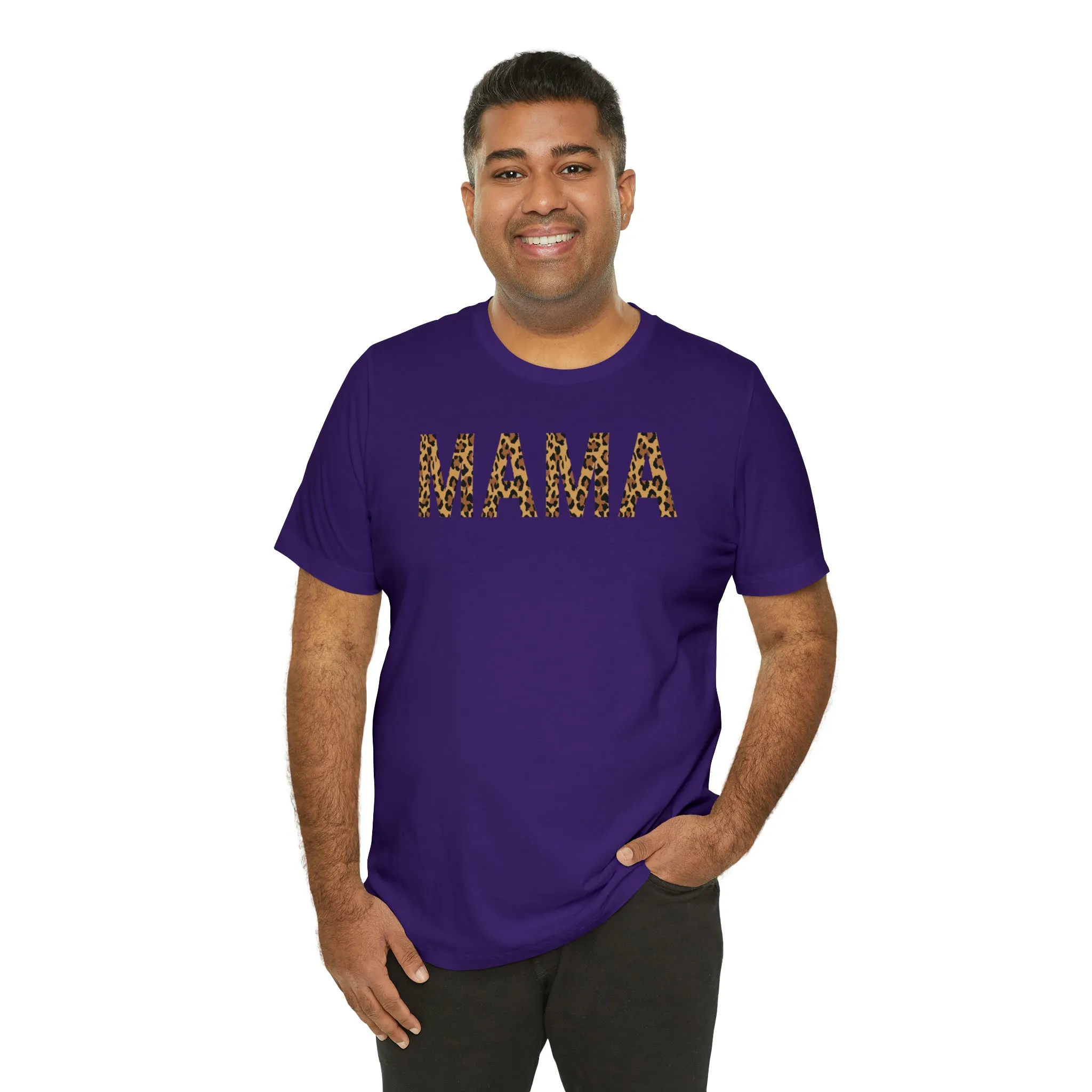 Mama Leopard T-Shirt | Love Mom Tee |  Bella Canvas 3001 Unisex |  Mama Short Sleeve Tshirt