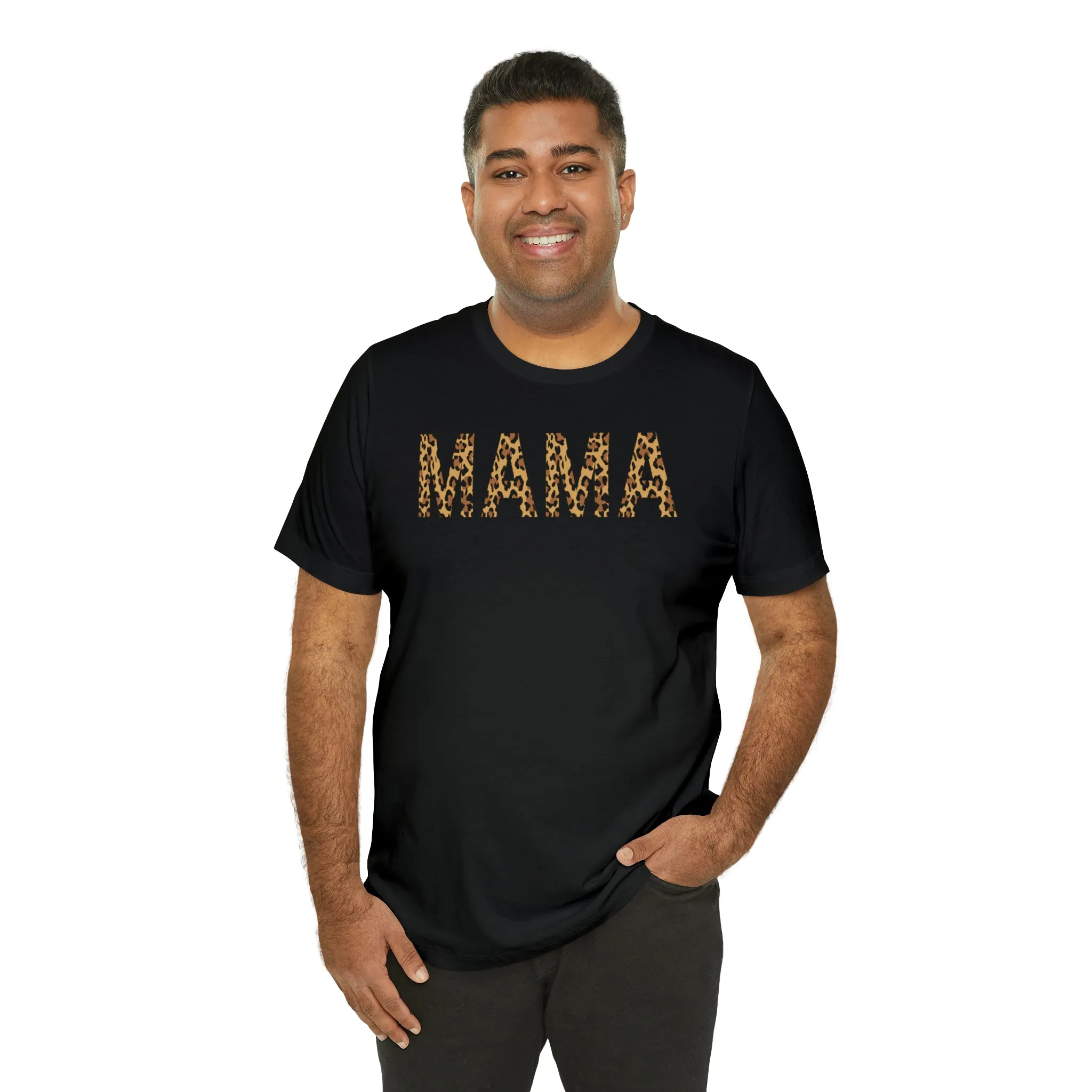 Mama Leopard T-Shirt | Love Mom Tee |  Bella Canvas 3001 Unisex |  Mama Short Sleeve Tshirt