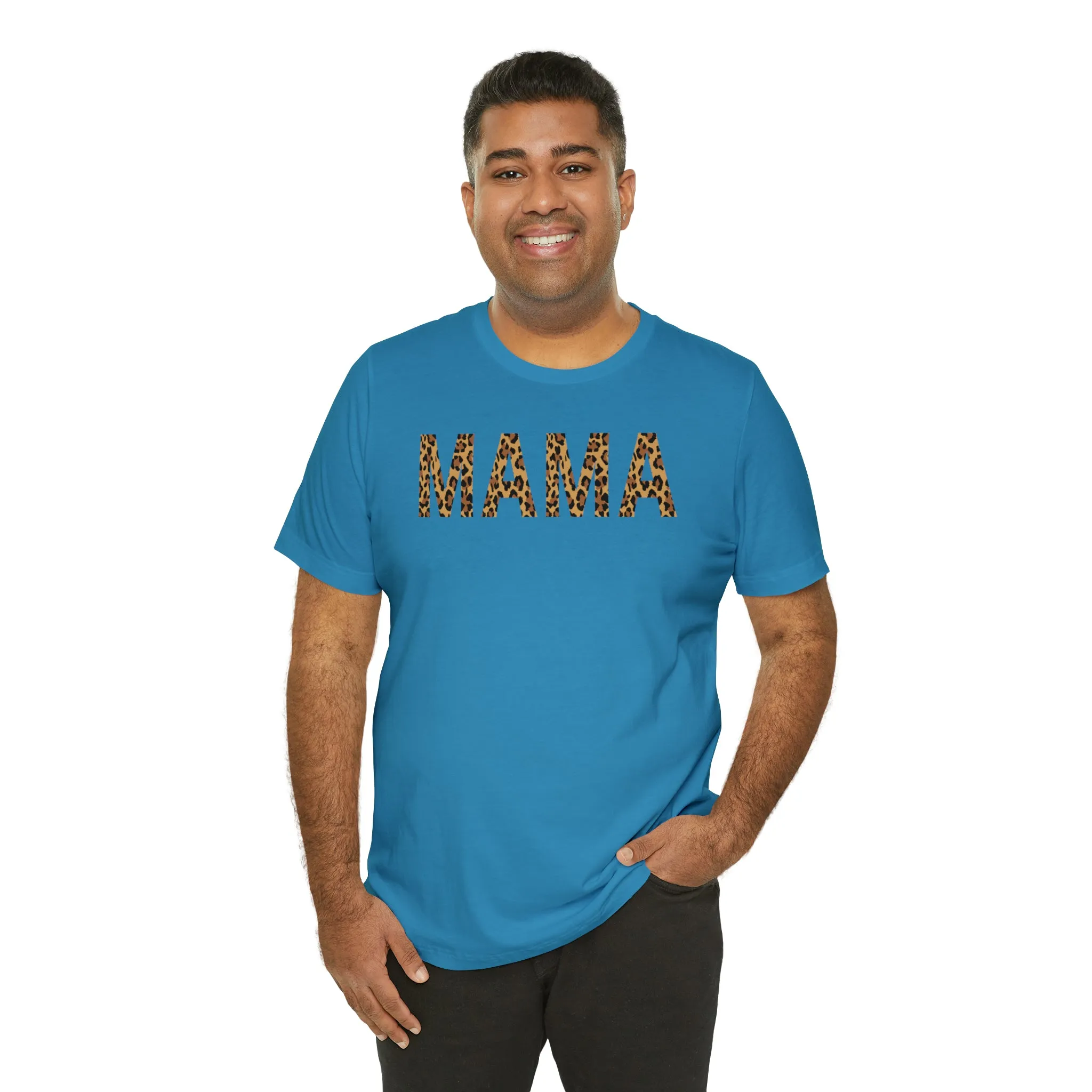 Mama Leopard T-Shirt | Love Mom Tee |  Bella Canvas 3001 Unisex |  Mama Short Sleeve Tshirt