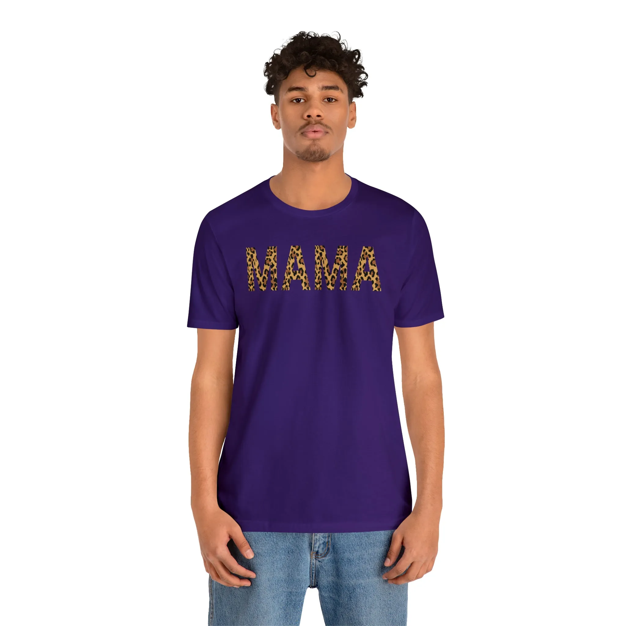 Mama Leopard T-Shirt | Love Mom Tee |  Bella Canvas 3001 Unisex |  Mama Short Sleeve Tshirt