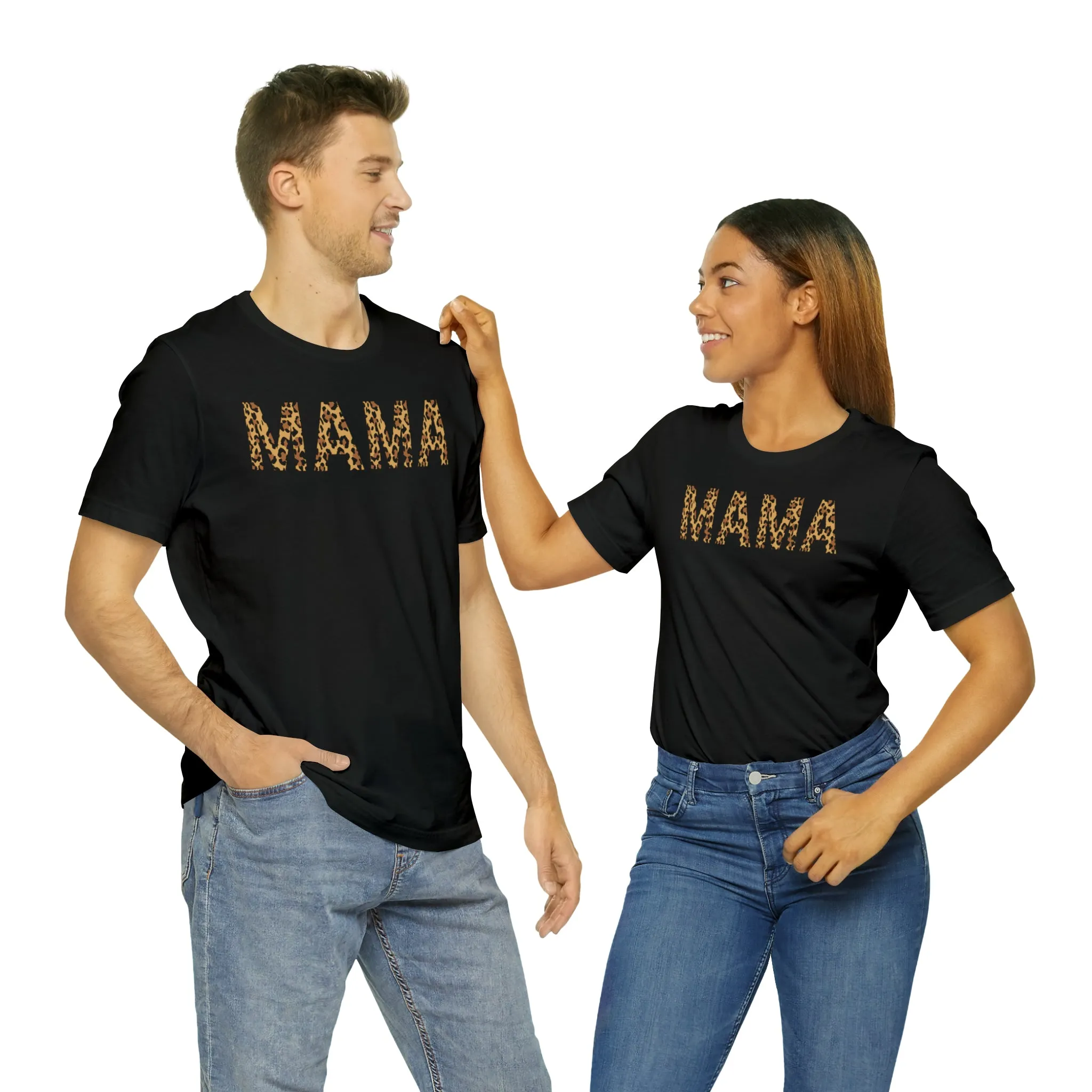 Mama Leopard T-Shirt | Love Mom Tee |  Bella Canvas 3001 Unisex |  Mama Short Sleeve Tshirt