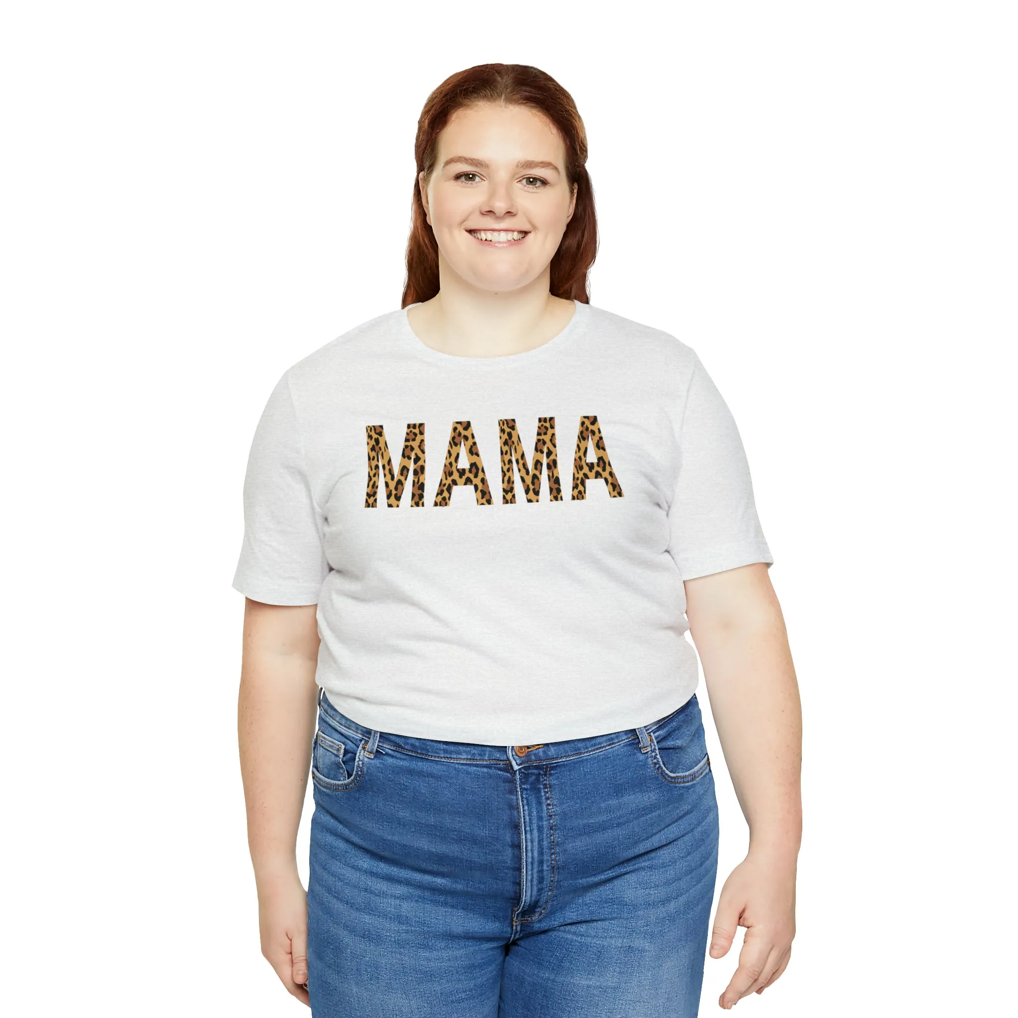 Mama Leopard T-Shirt | Love Mom Tee |  Bella Canvas 3001 Unisex |  Mama Short Sleeve Tshirt