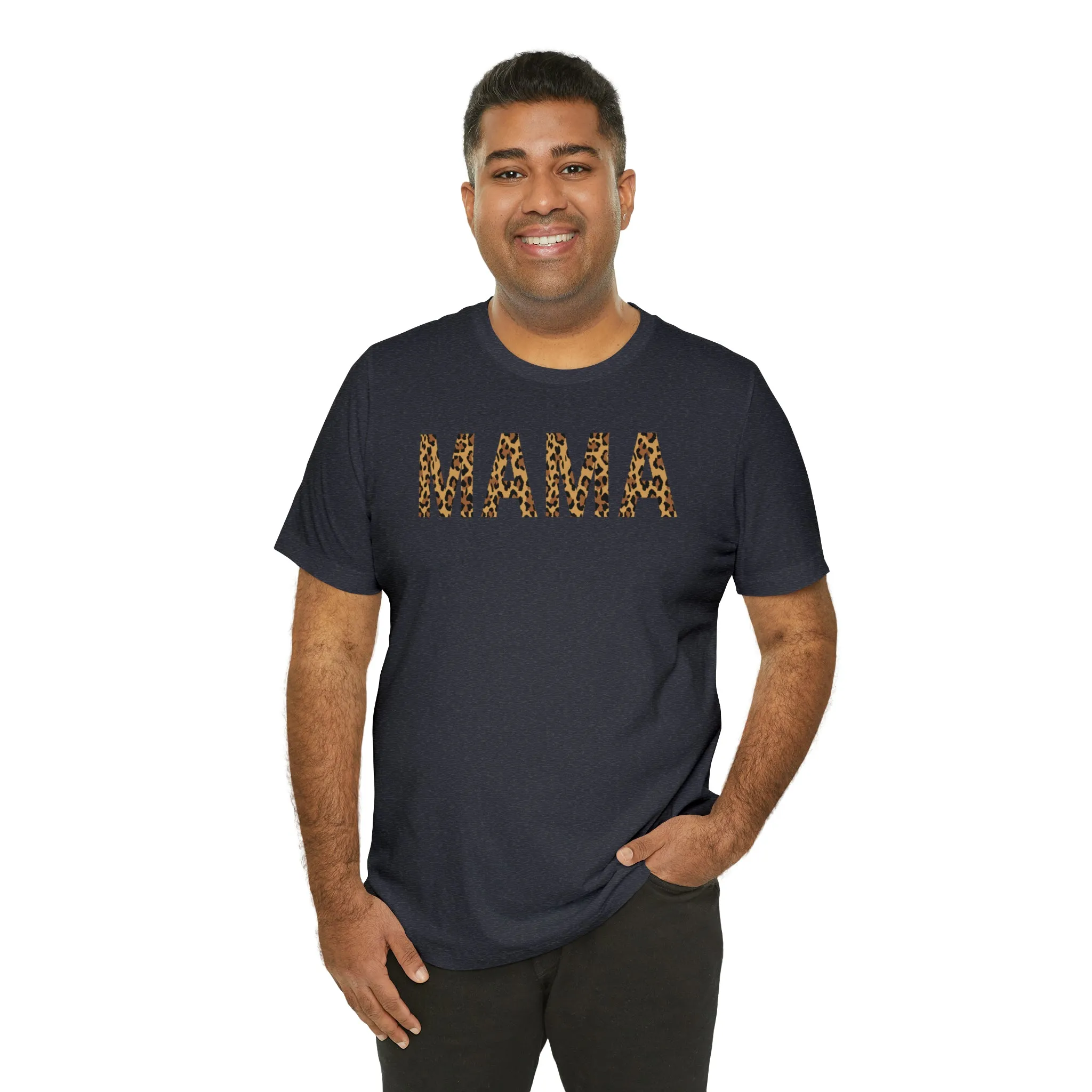 Mama Leopard T-Shirt | Love Mom Tee |  Bella Canvas 3001 Unisex |  Mama Short Sleeve Tshirt