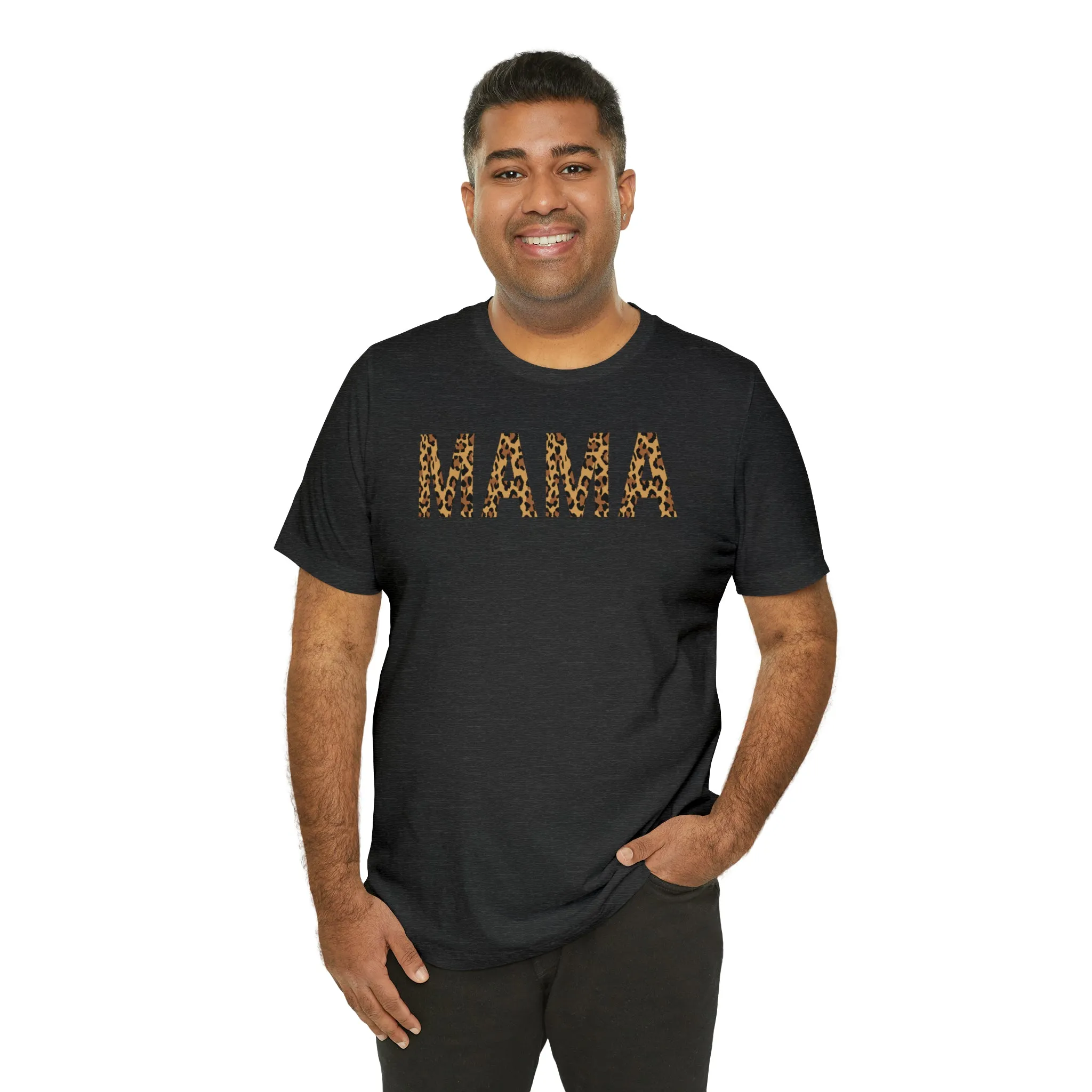 Mama Leopard T-Shirt | Love Mom Tee |  Bella Canvas 3001 Unisex |  Mama Short Sleeve Tshirt
