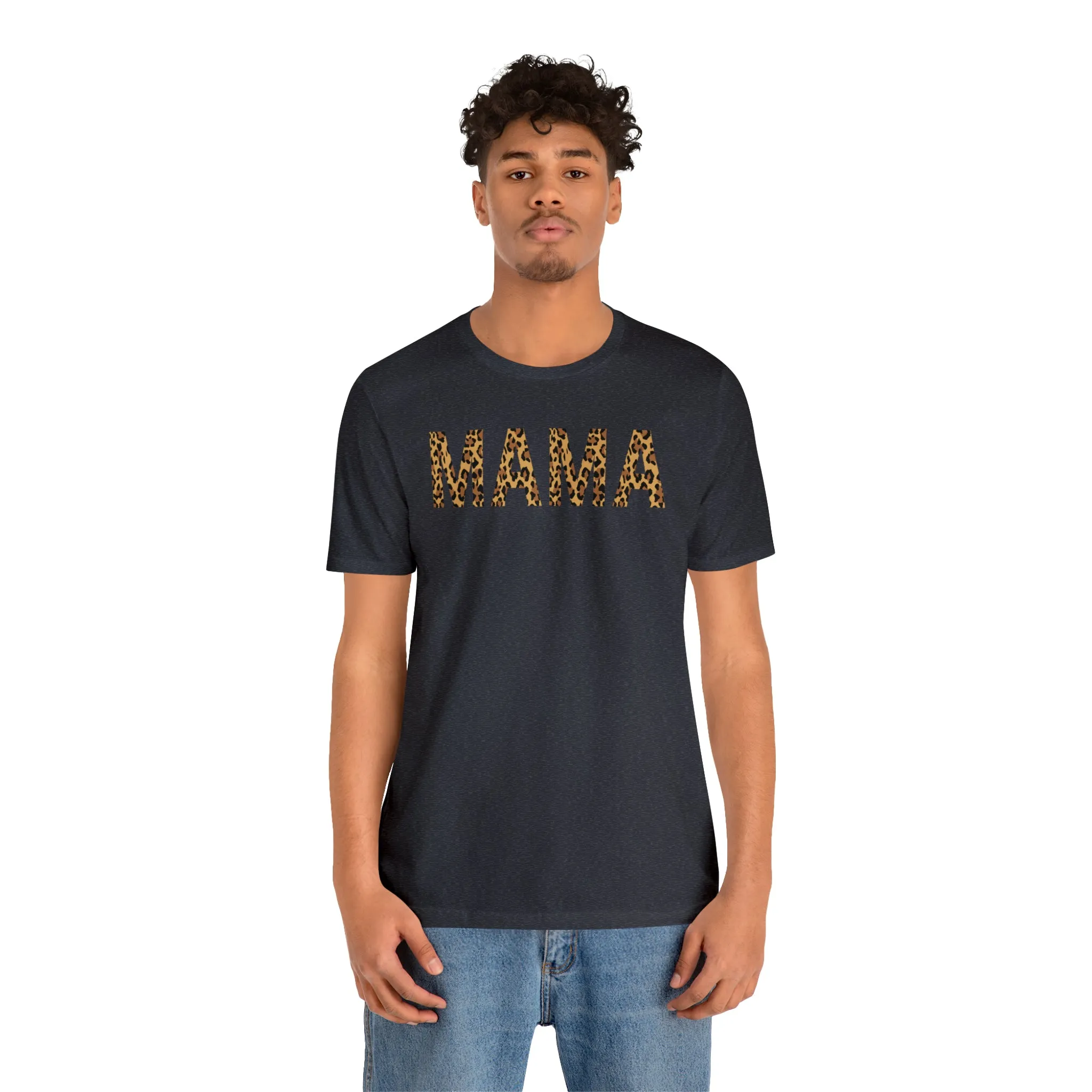Mama Leopard T-Shirt | Love Mom Tee |  Bella Canvas 3001 Unisex |  Mama Short Sleeve Tshirt