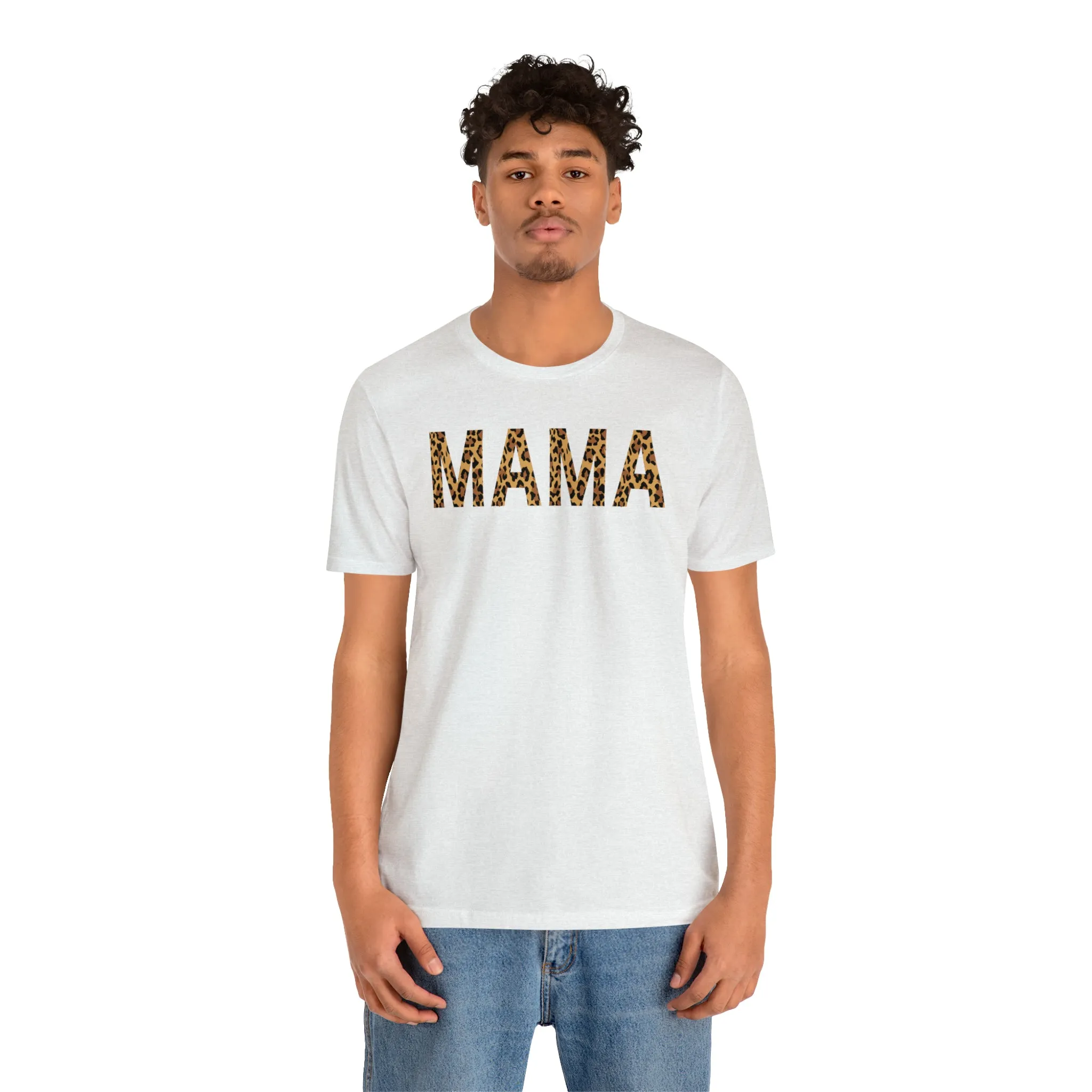 Mama Leopard T-Shirt | Love Mom Tee |  Bella Canvas 3001 Unisex |  Mama Short Sleeve Tshirt