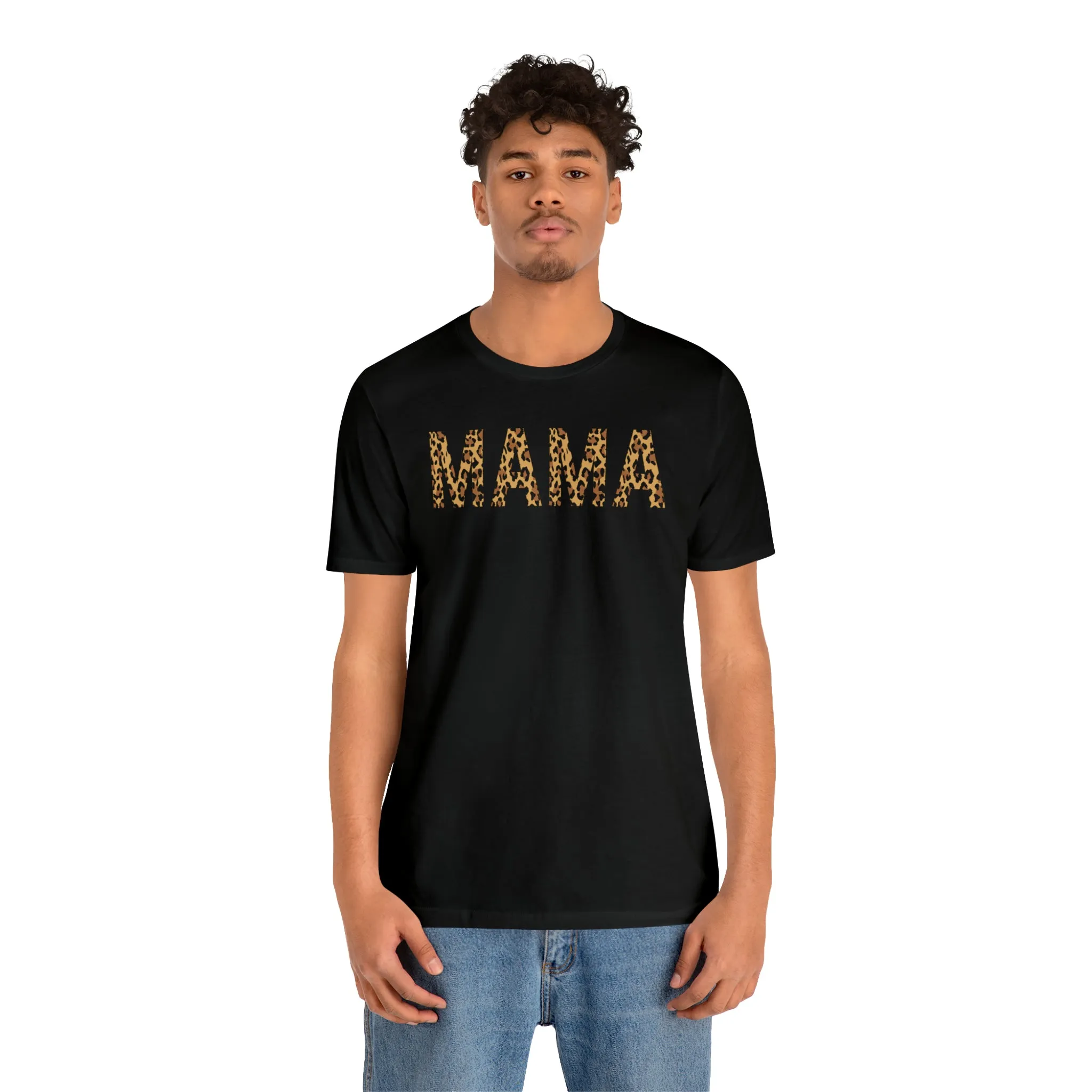 Mama Leopard T-Shirt | Love Mom Tee |  Bella Canvas 3001 Unisex |  Mama Short Sleeve Tshirt